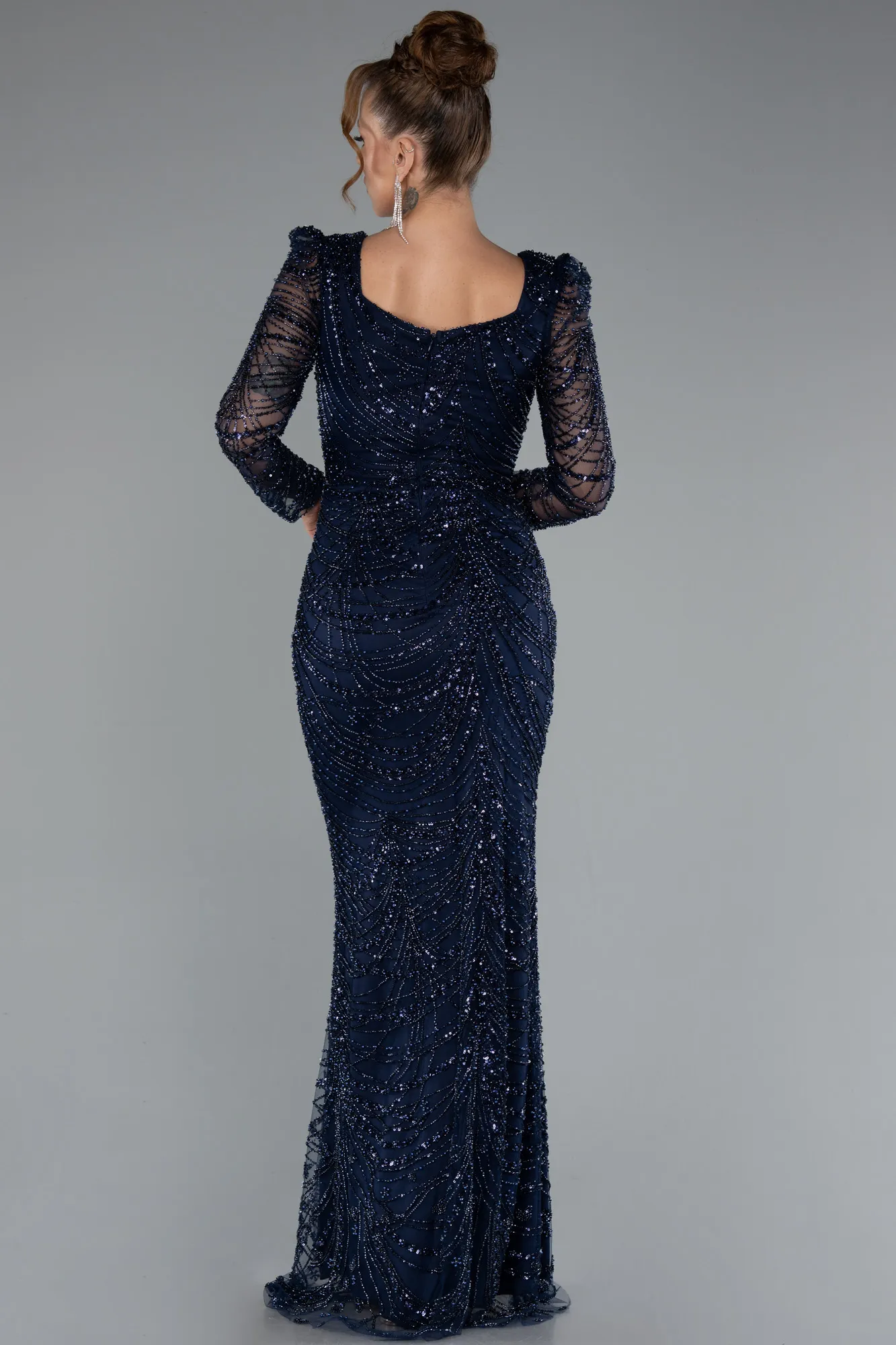 Navy Blue-Long Evening Dress ABU5107