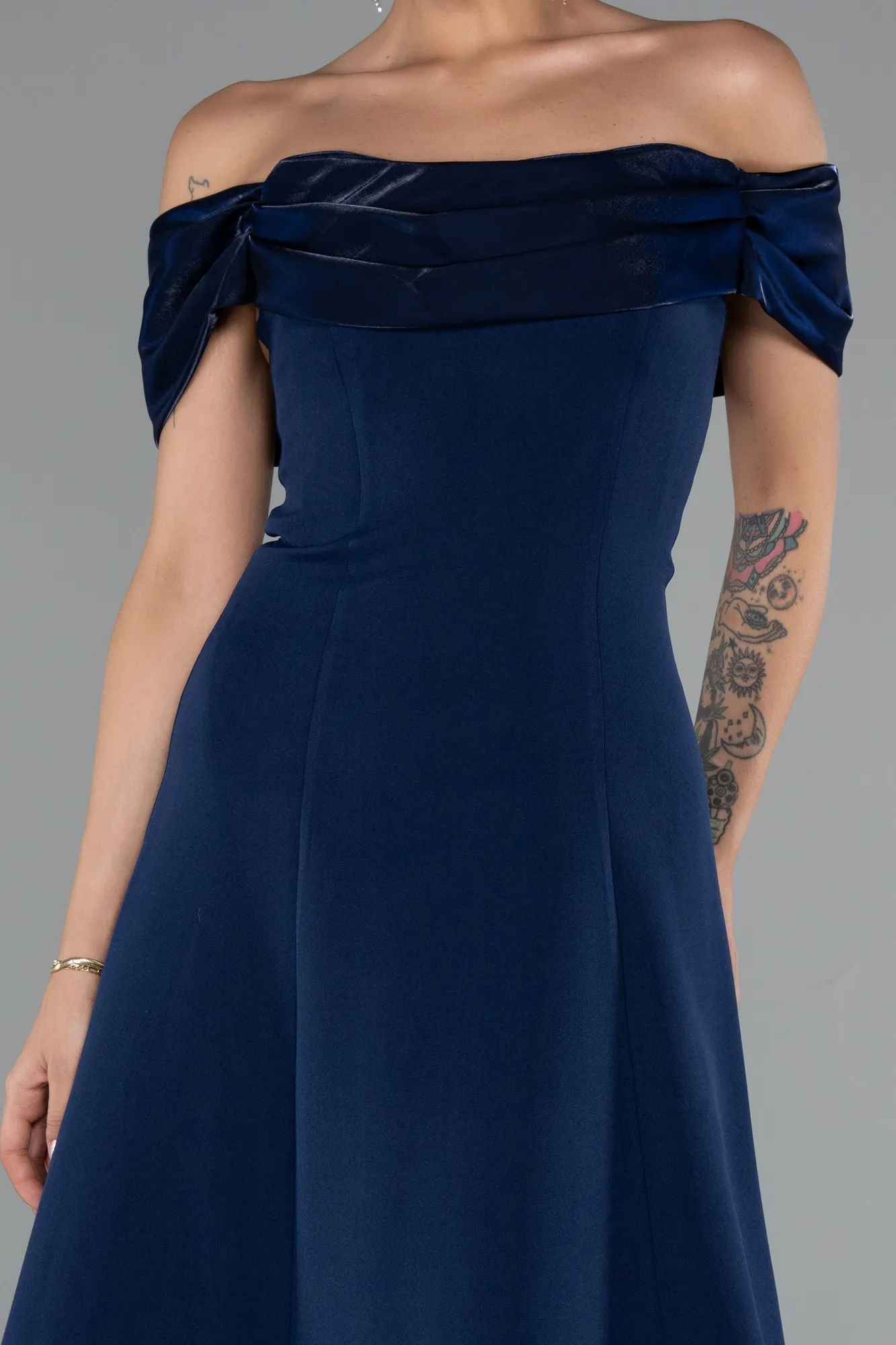 Navy Blue-Long Evening Dress ABU5110