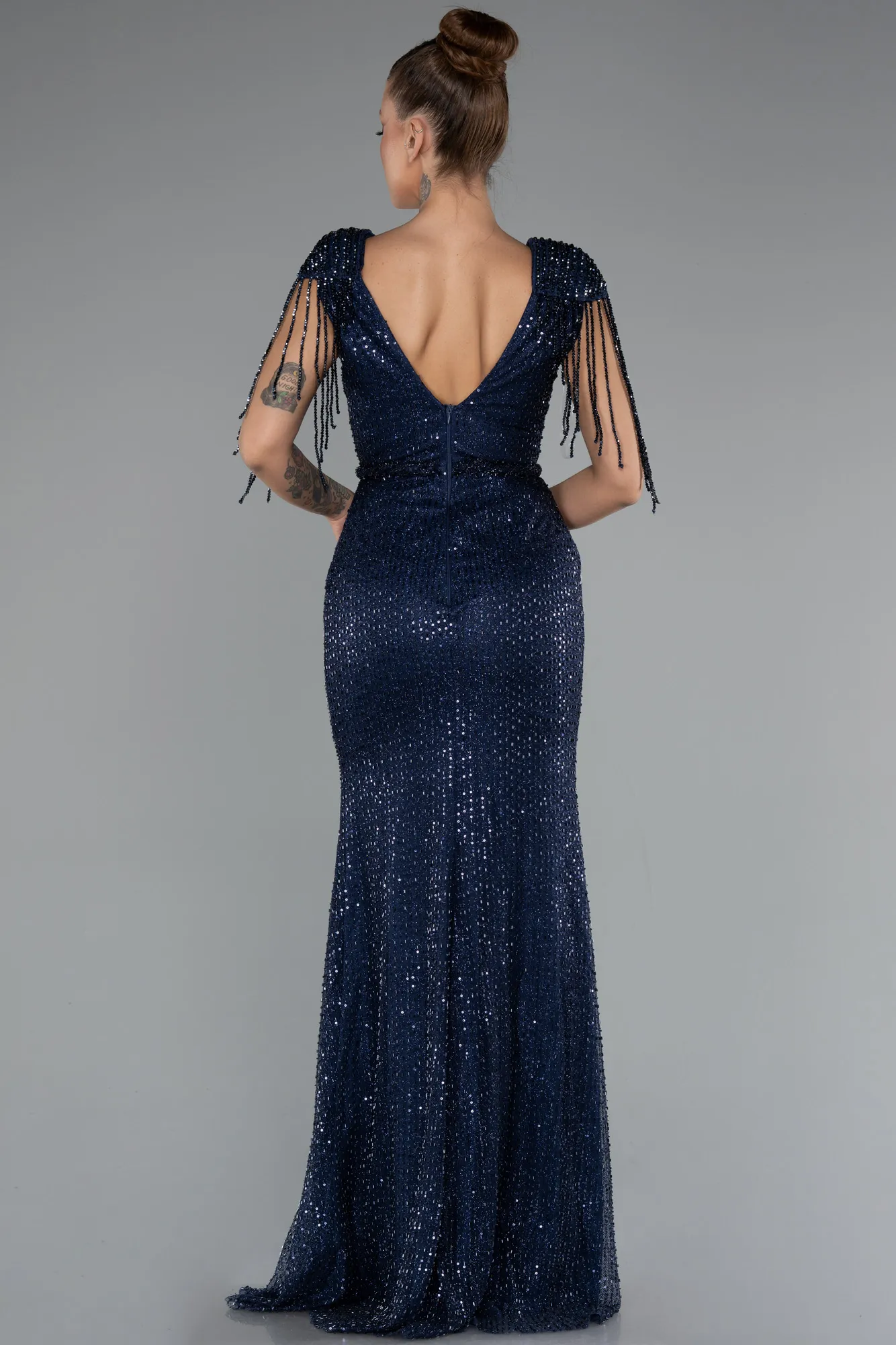 Navy Blue-Long Evening Dress ABU5132