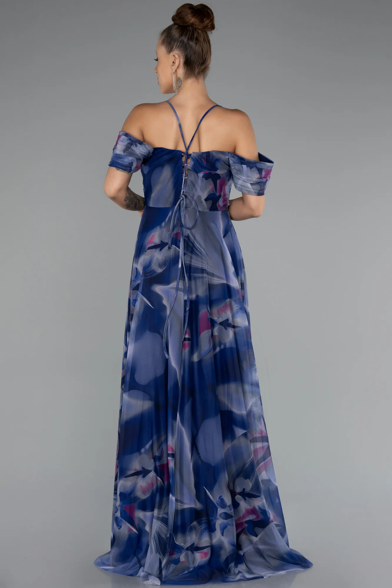 Navy Blue-Long Evening Dress ABU5148