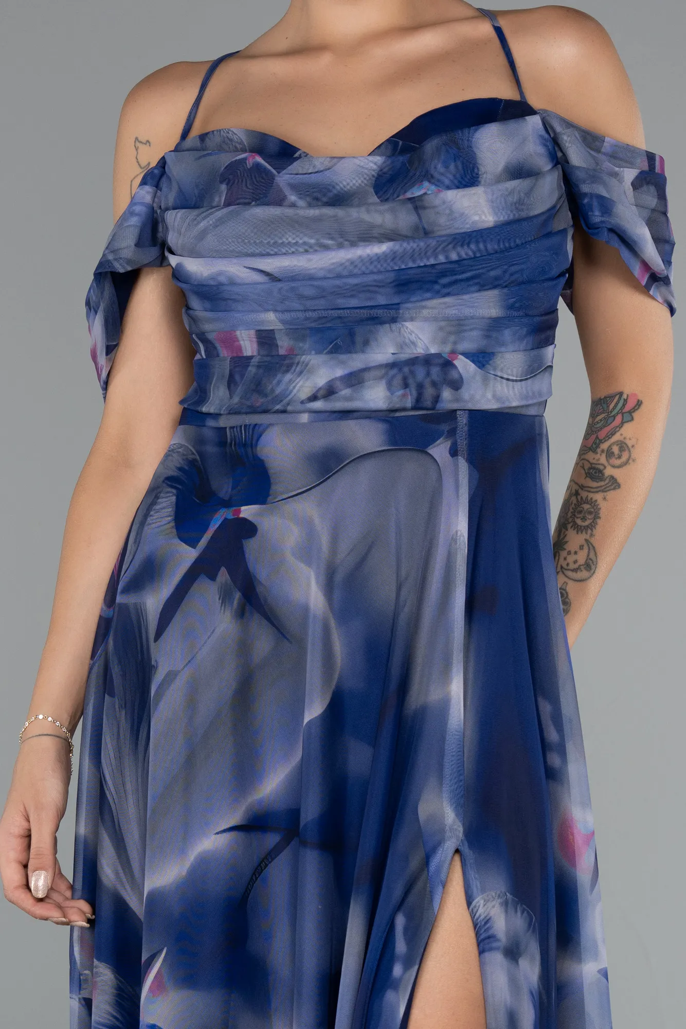 Navy Blue-Long Evening Dress ABU5148