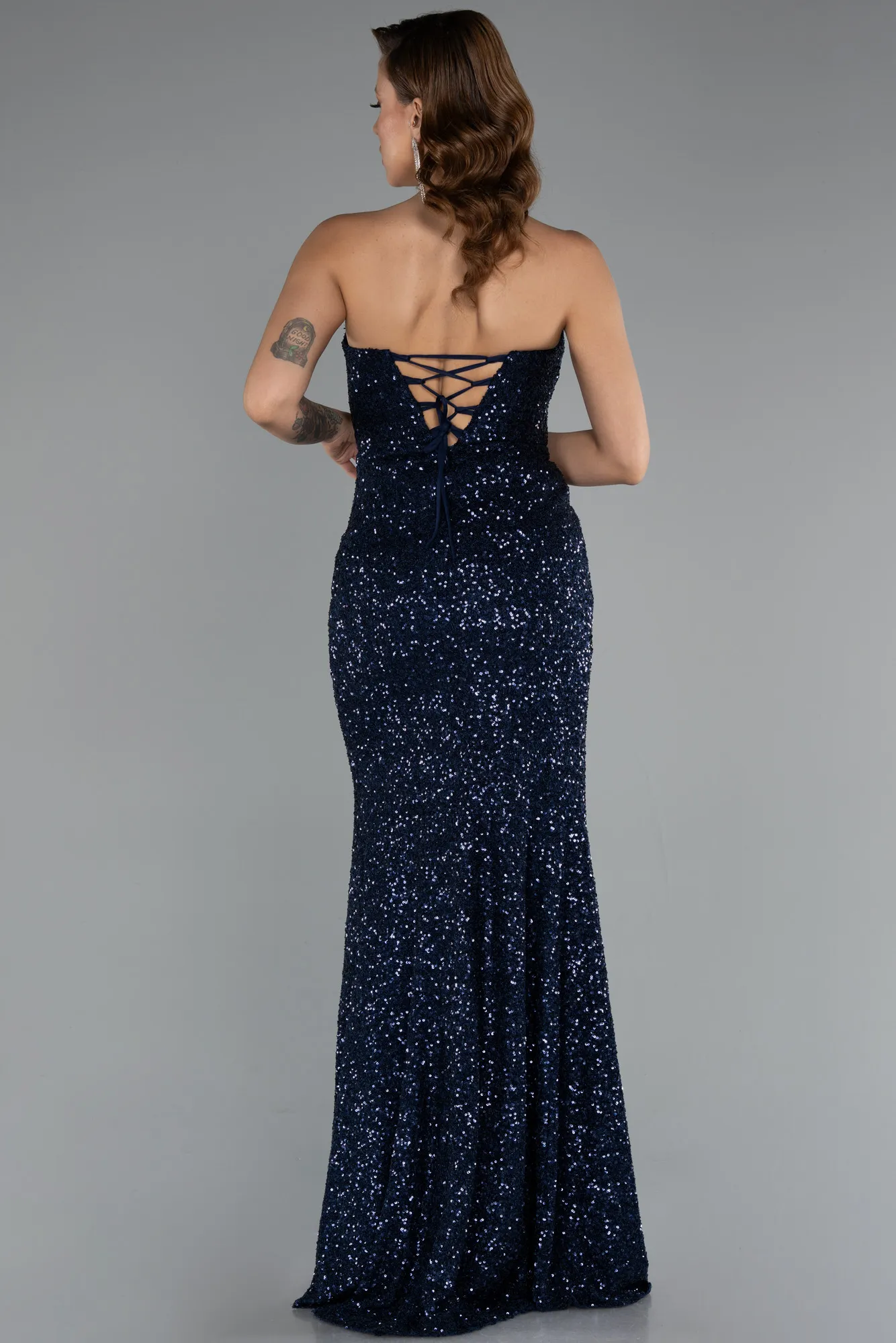 Navy Blue-Long Evening Dress ABU5166