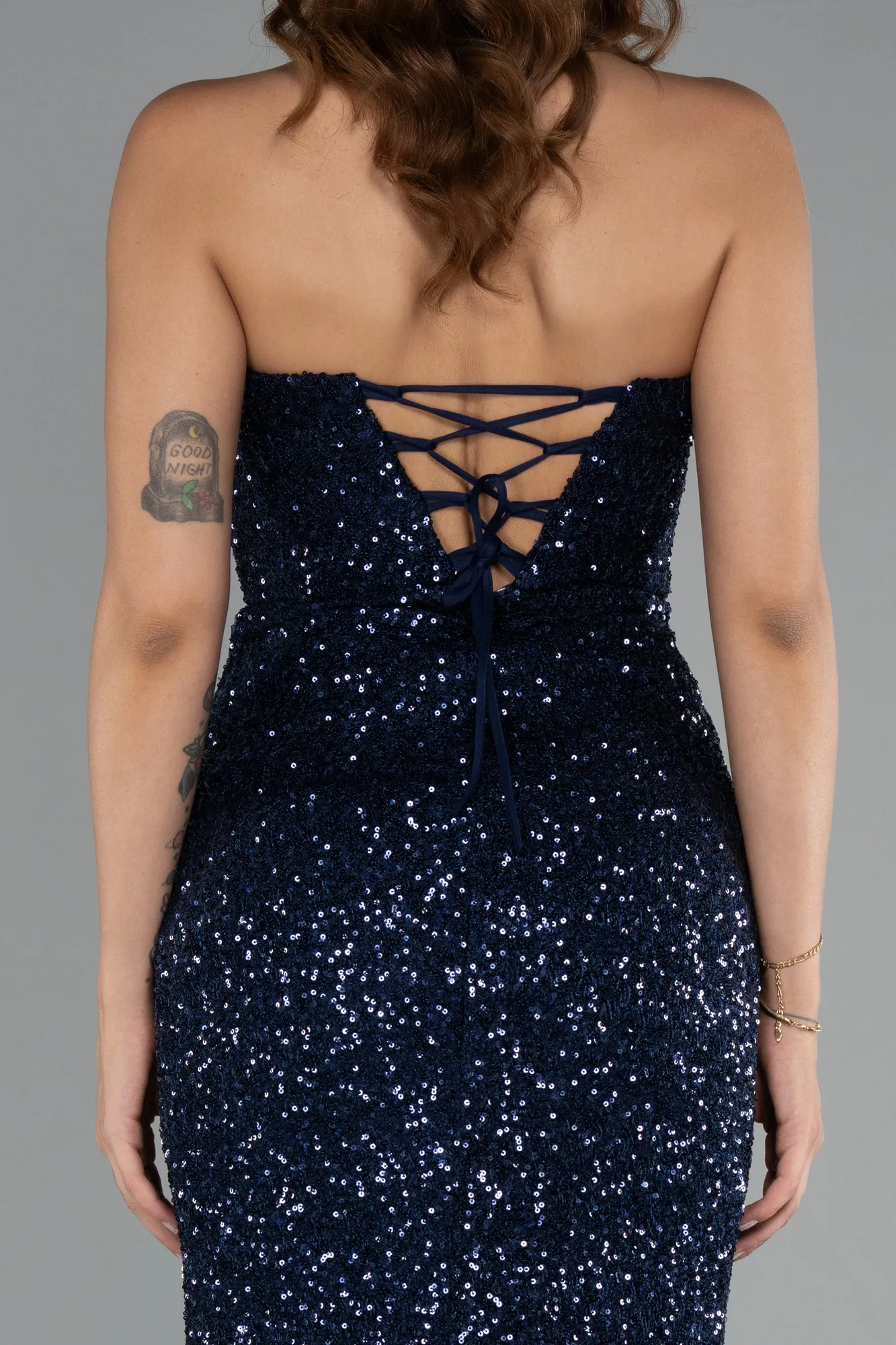 Navy Blue-Long Evening Dress ABU5166