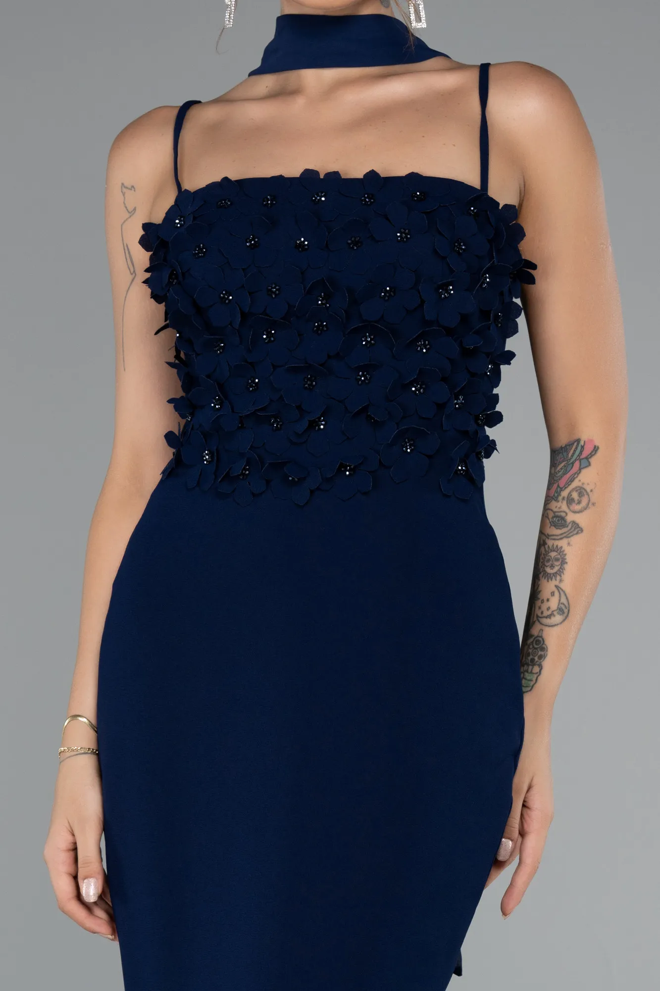 Navy Blue-Long Evening Dress ABU5181