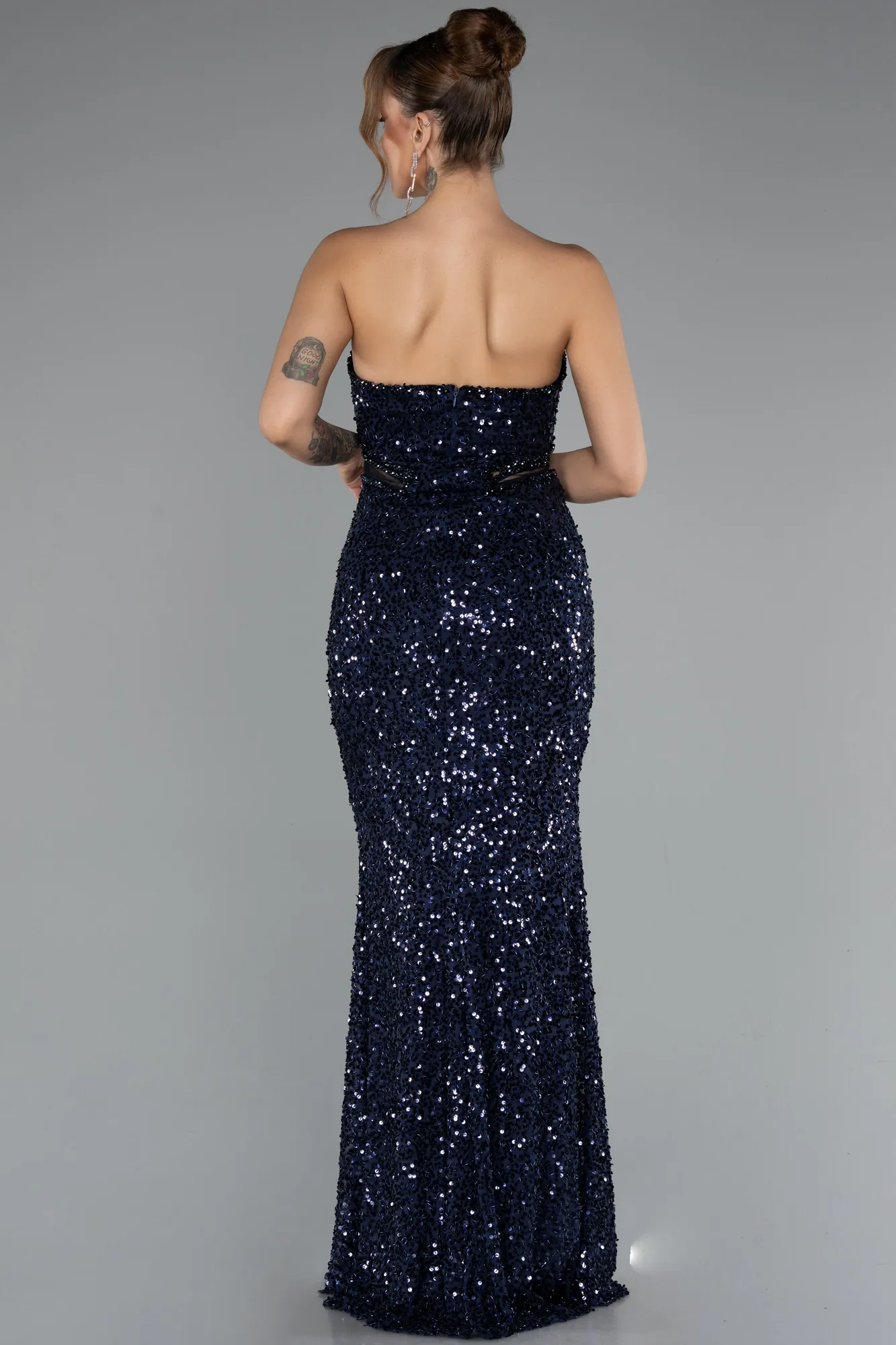 Navy Blue-Long Evening Dress ABU5185