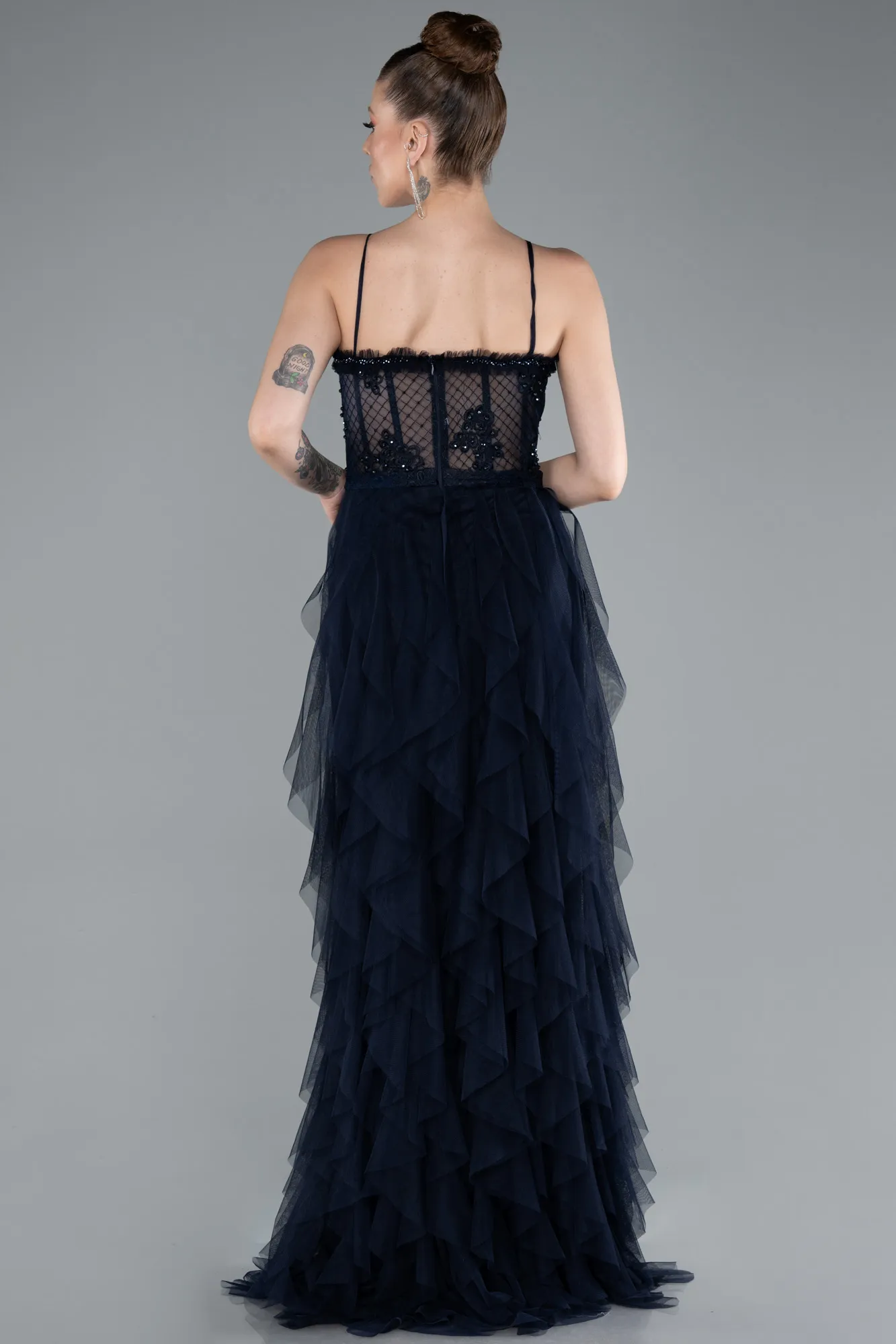 Navy Blue-Long Evening Dress ABU5204