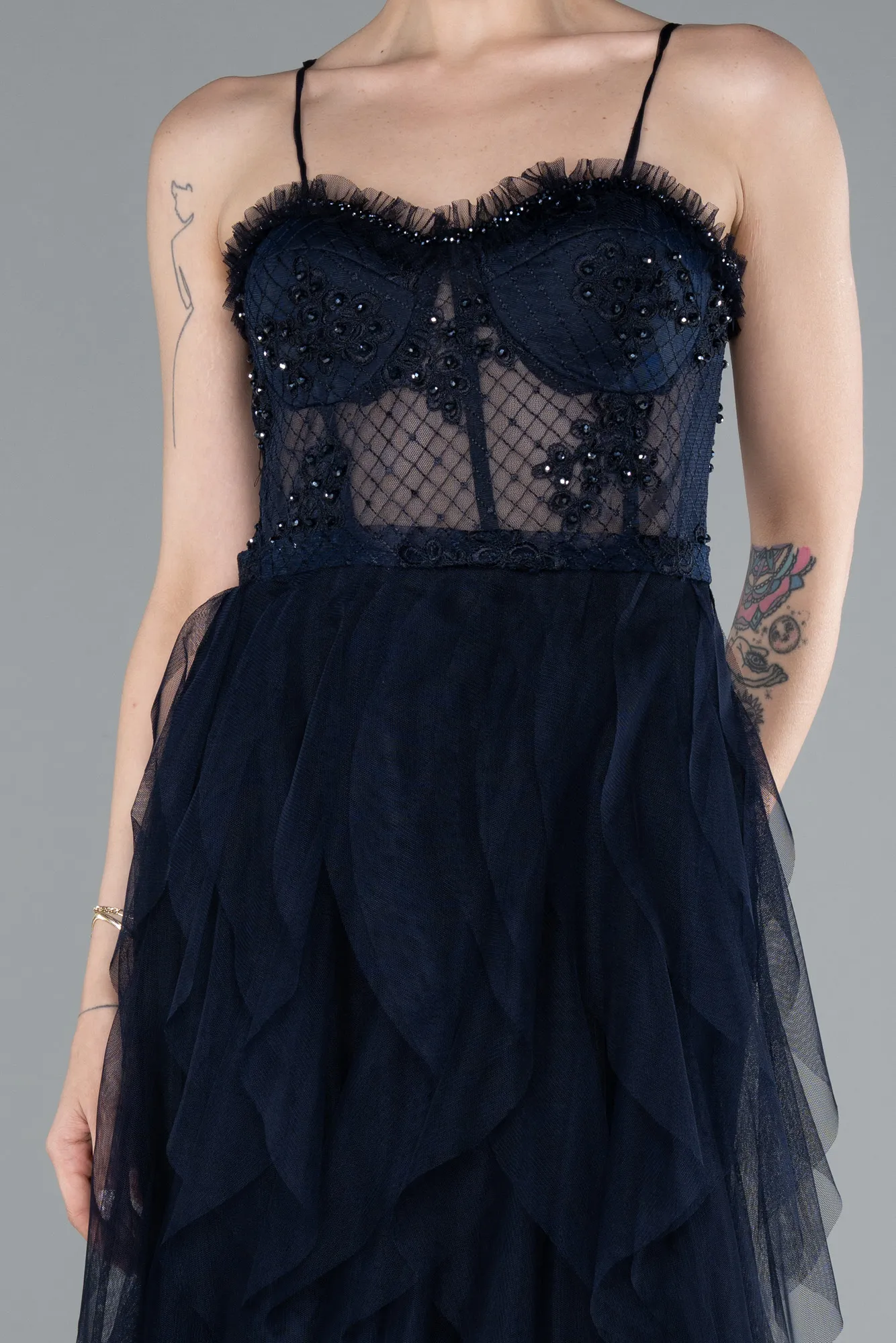 Navy Blue-Long Evening Dress ABU5204