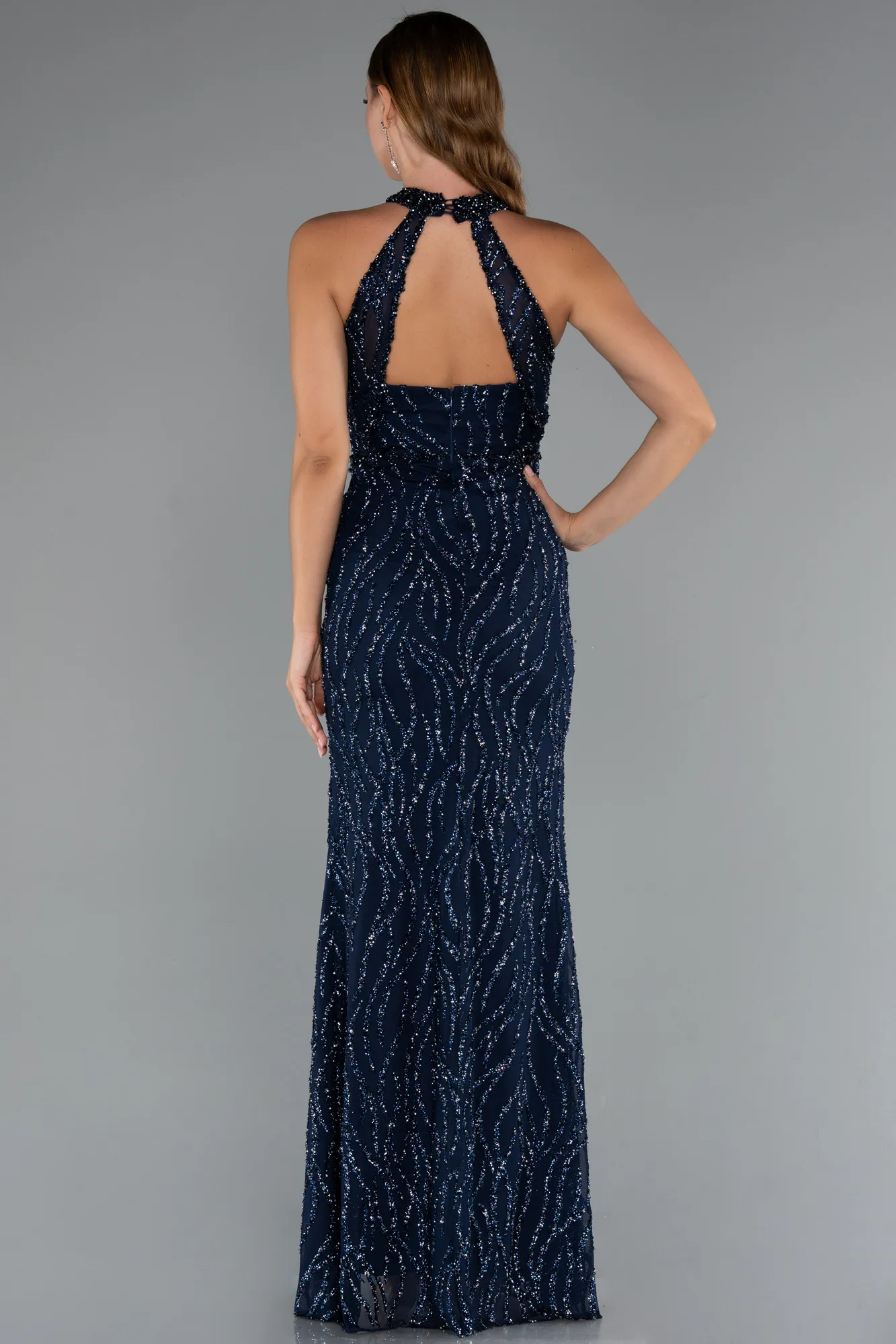 Navy Blue-Long Evening Dress ABU5213