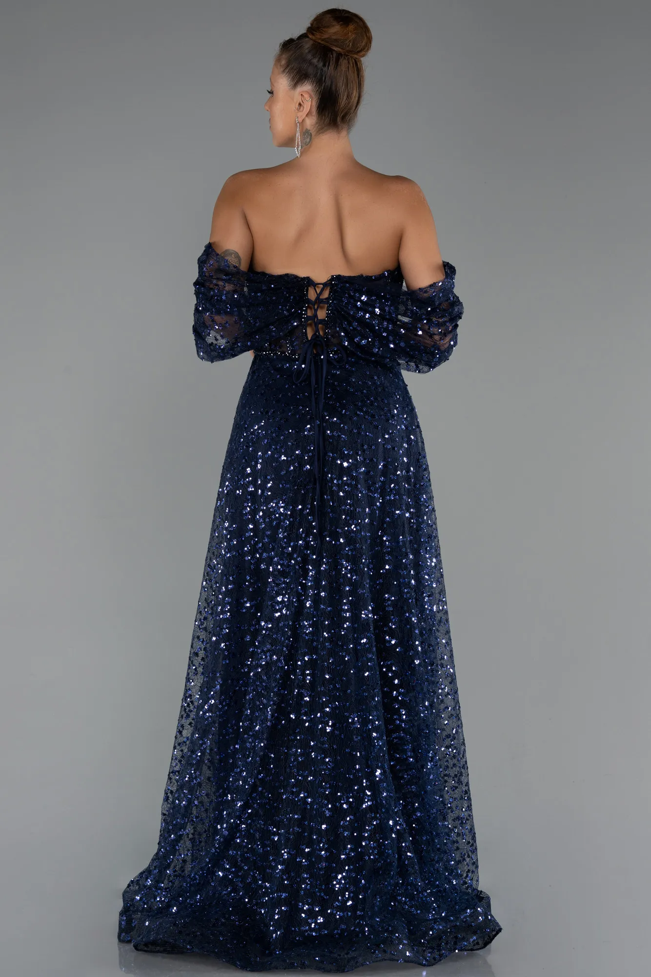 Navy Blue-Long Evening Dress ABU5226
