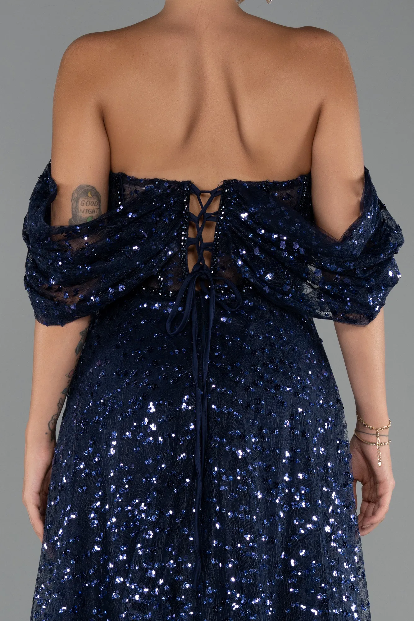 Navy Blue-Long Evening Dress ABU5226