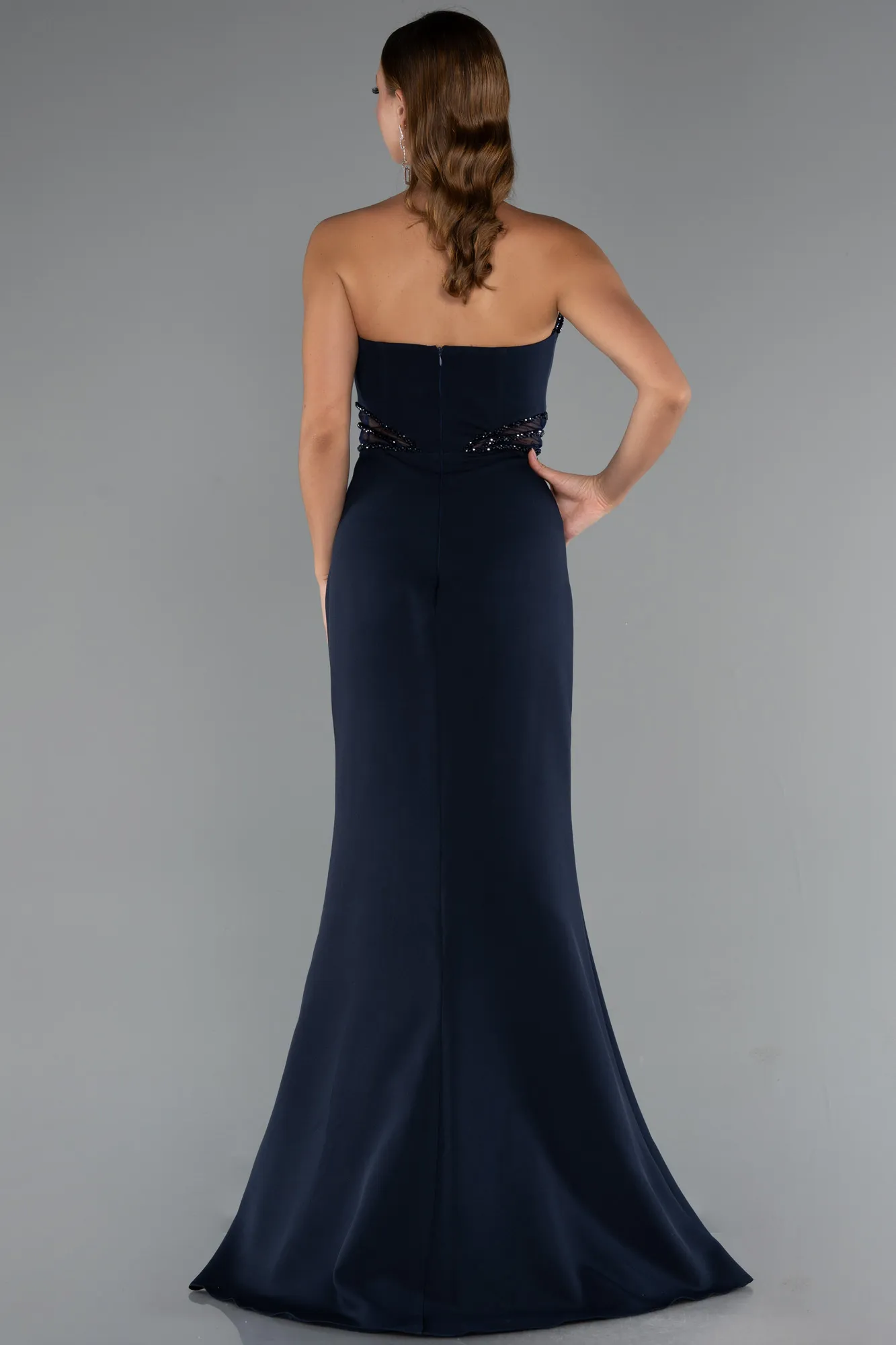 Navy Blue-Long Evening Dress ABU5227