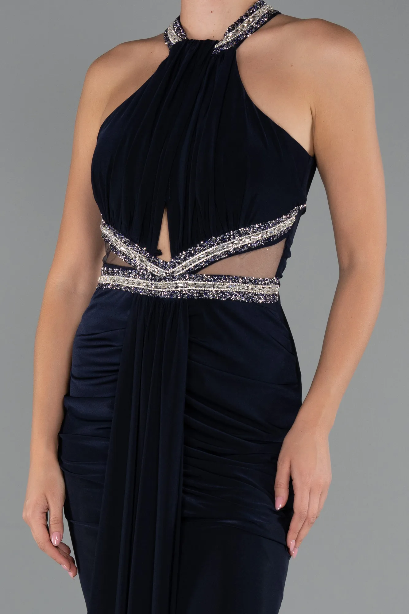 Navy Blue-Long Evening Dress ABU5258