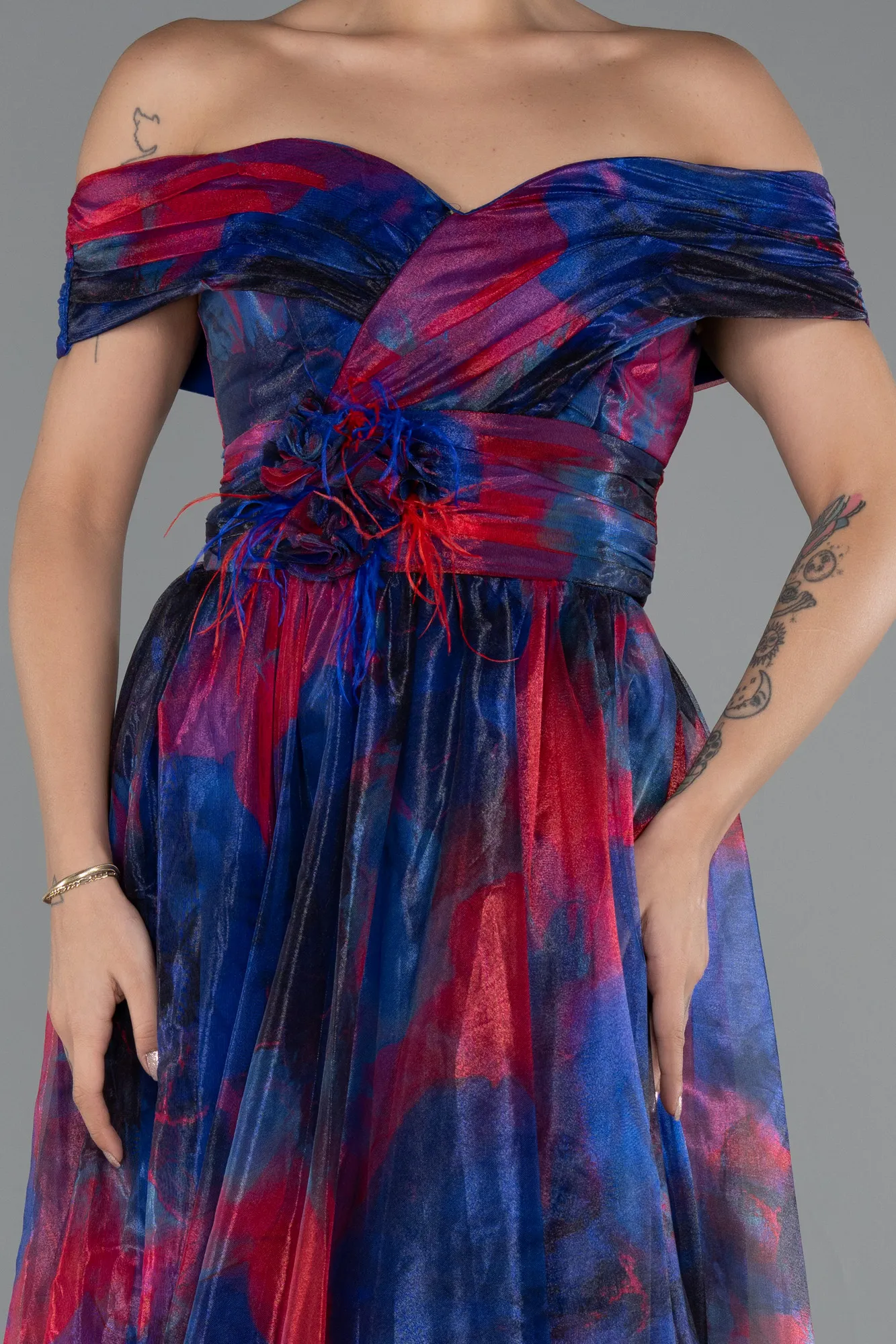 Navy Blue-Long Evening Dress ABU5262