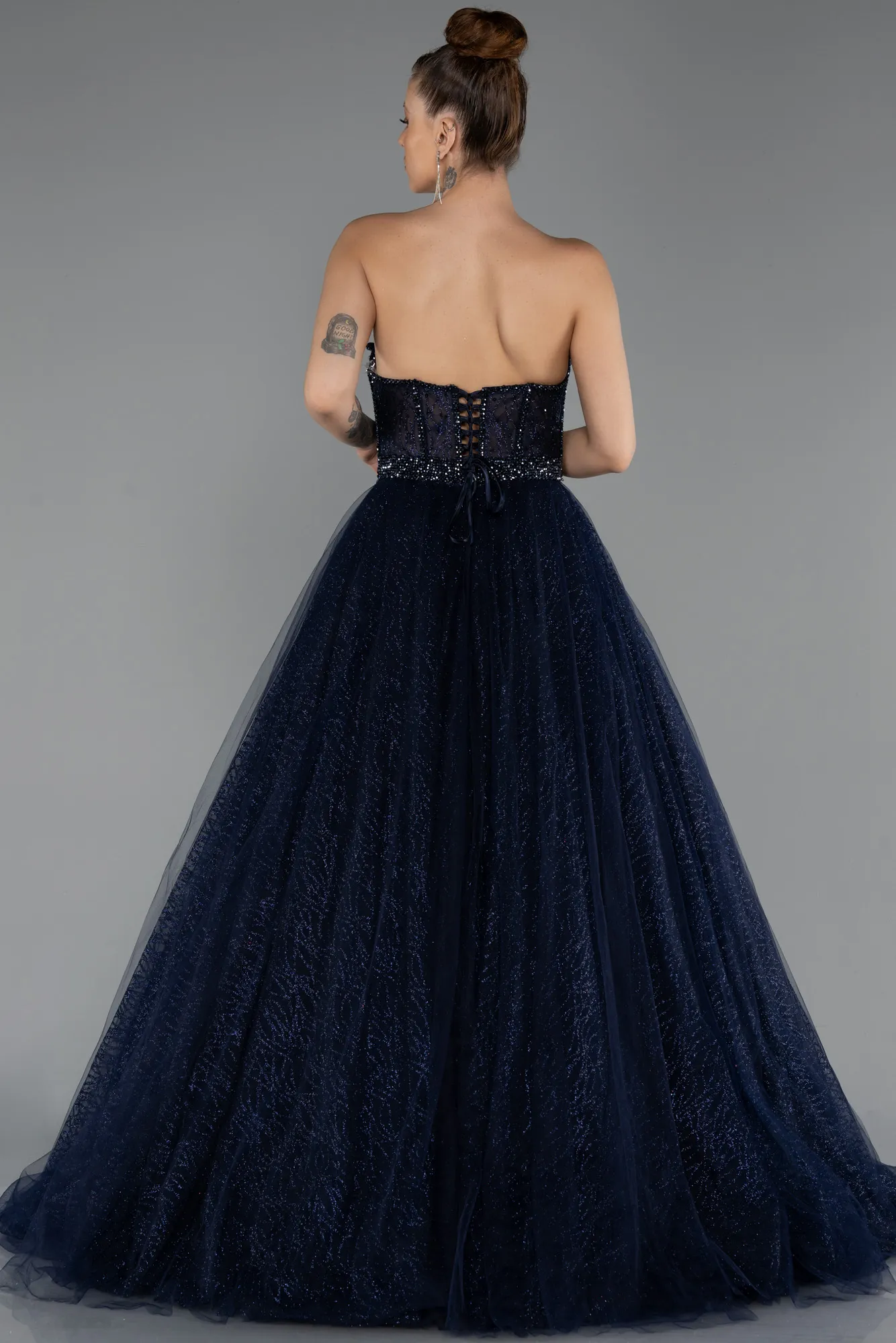 Navy Blue-Long Evening Dress ABU5265