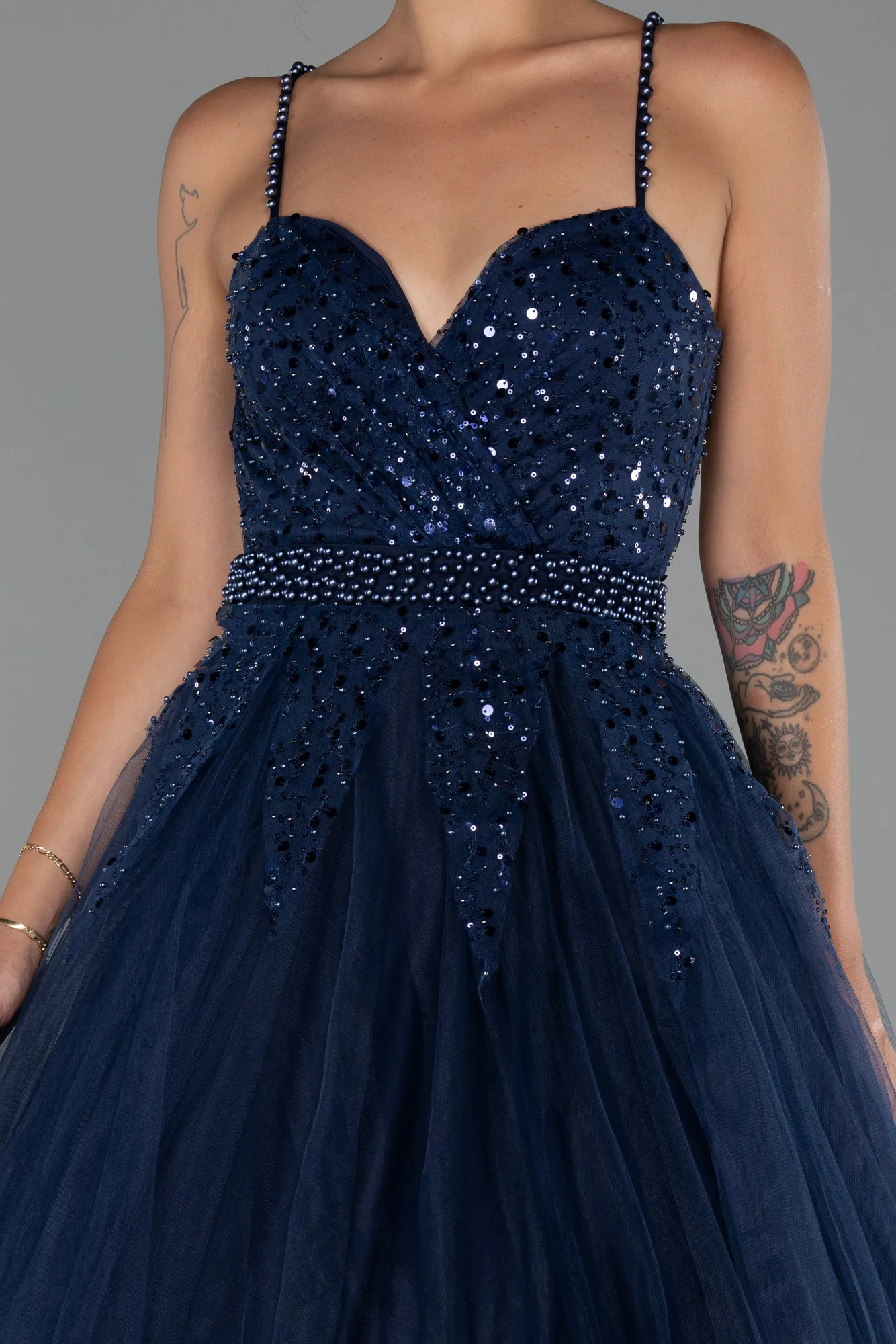 Navy Blue-Long Evening Dress ABU5279