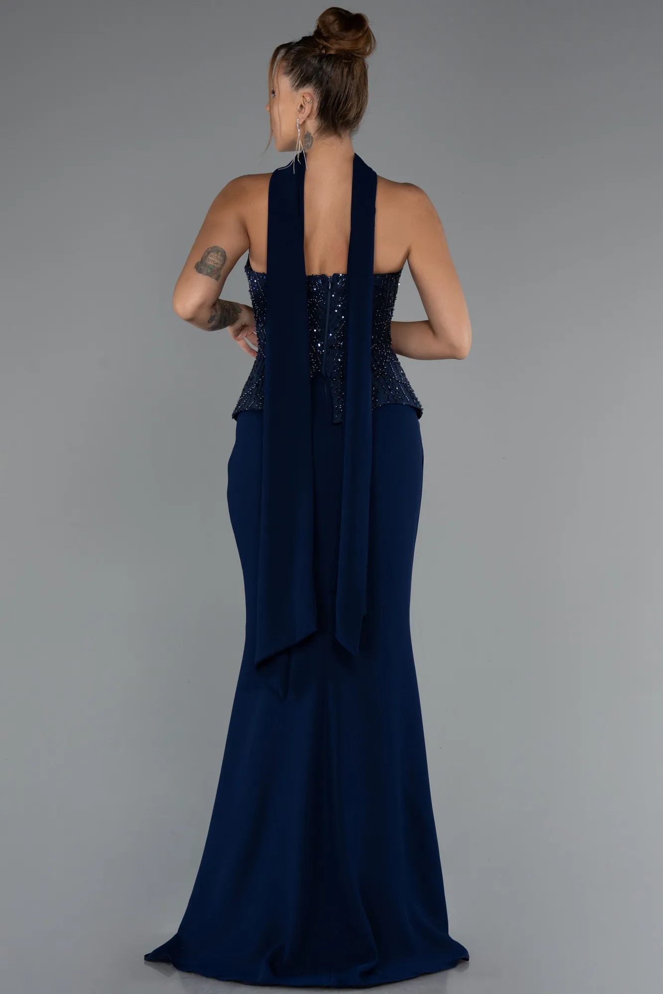 Navy Blue-Long Evening Dress ABU5320