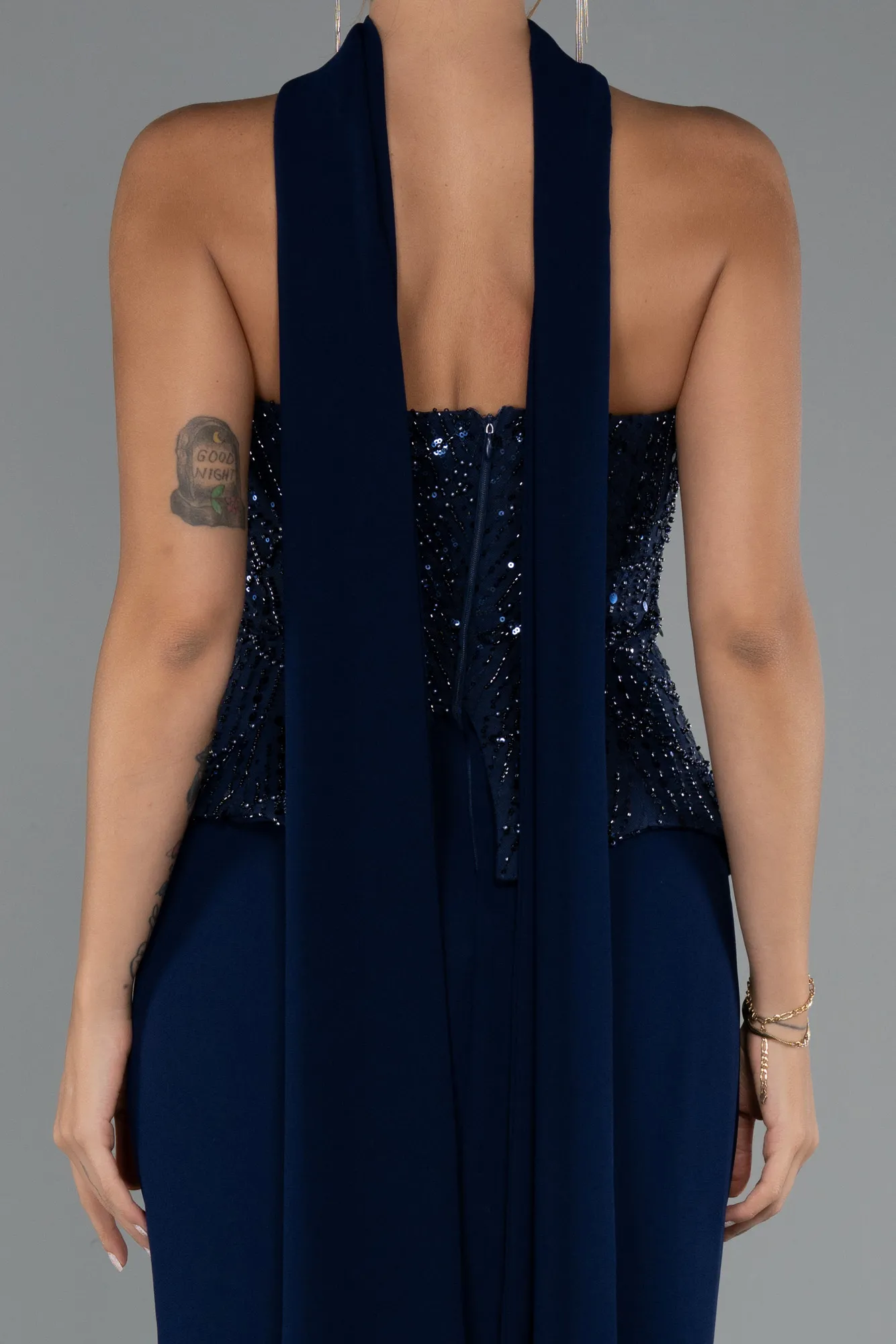 Navy Blue-Long Evening Dress ABU5320