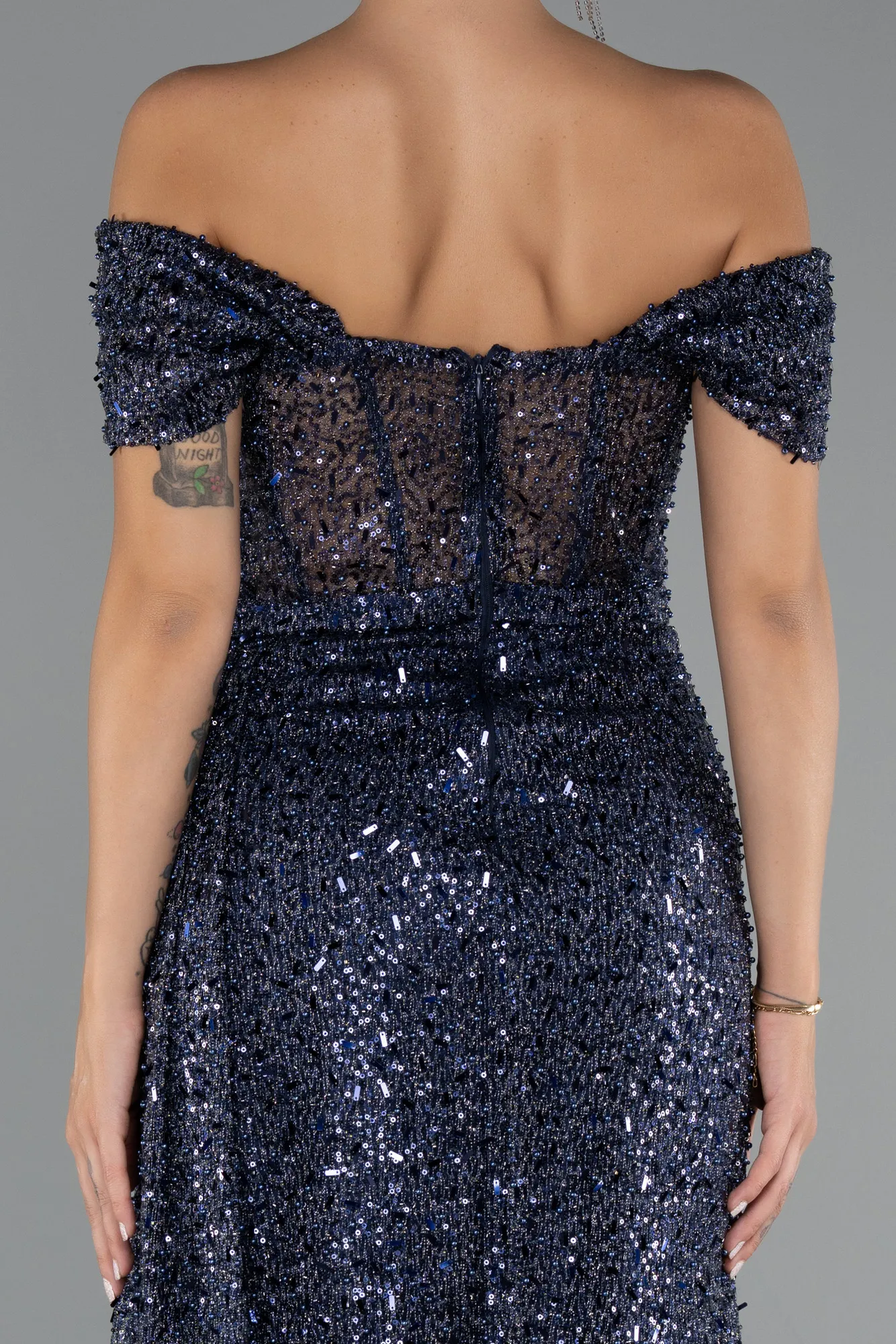 Navy Blue-Long Evening Dress ABU5338