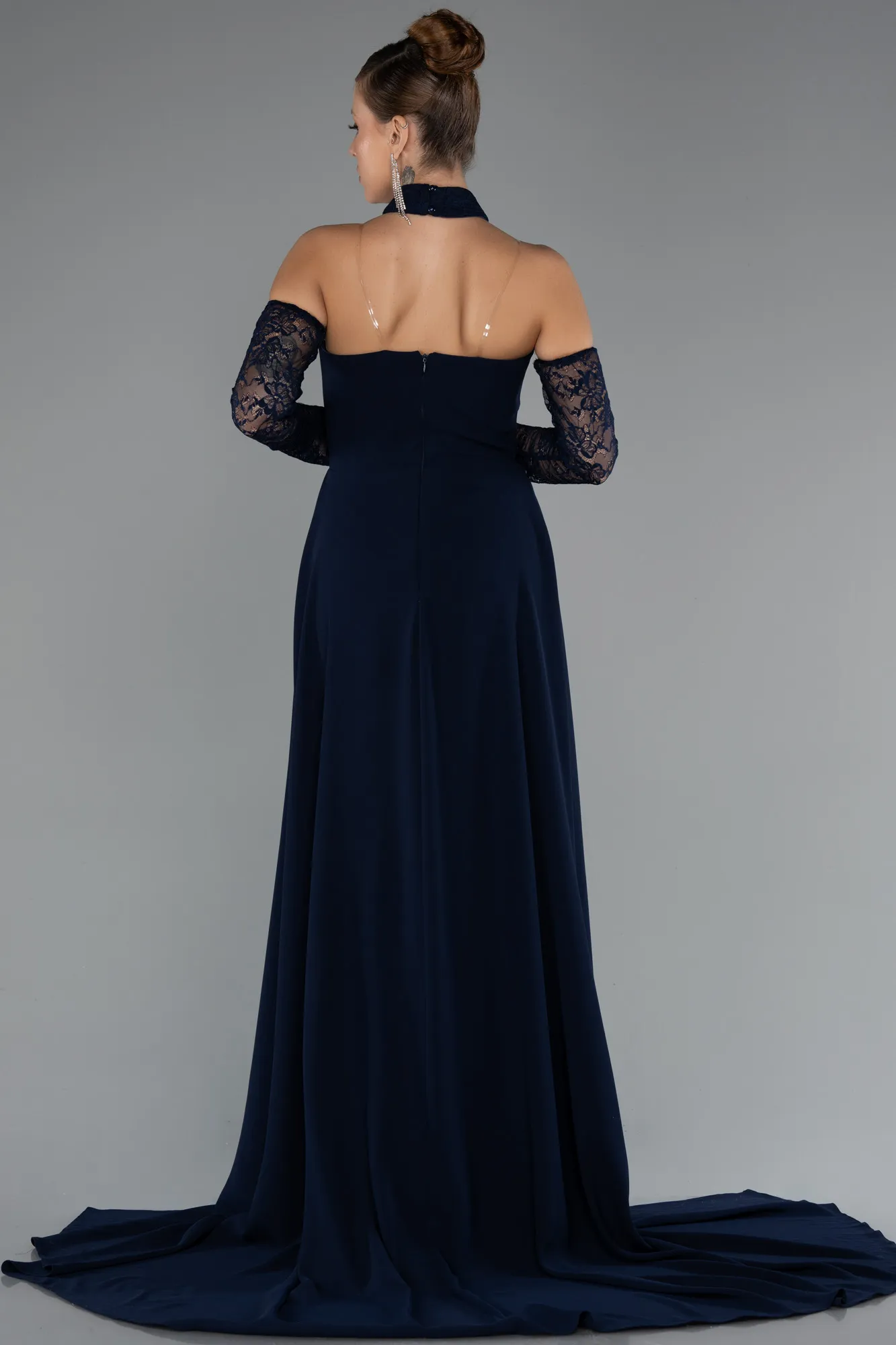 Navy Blue-Long Evening Dress ABU5355
