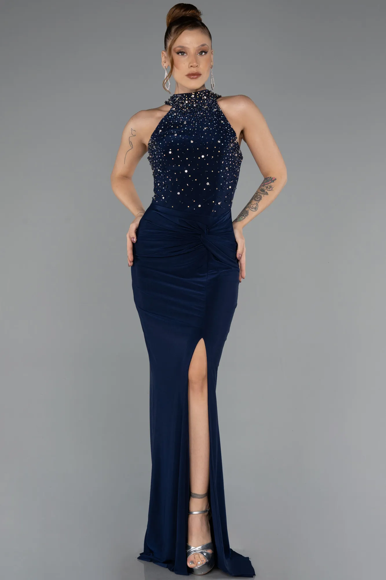 Navy Blue-Long Evening Dress ABU5422