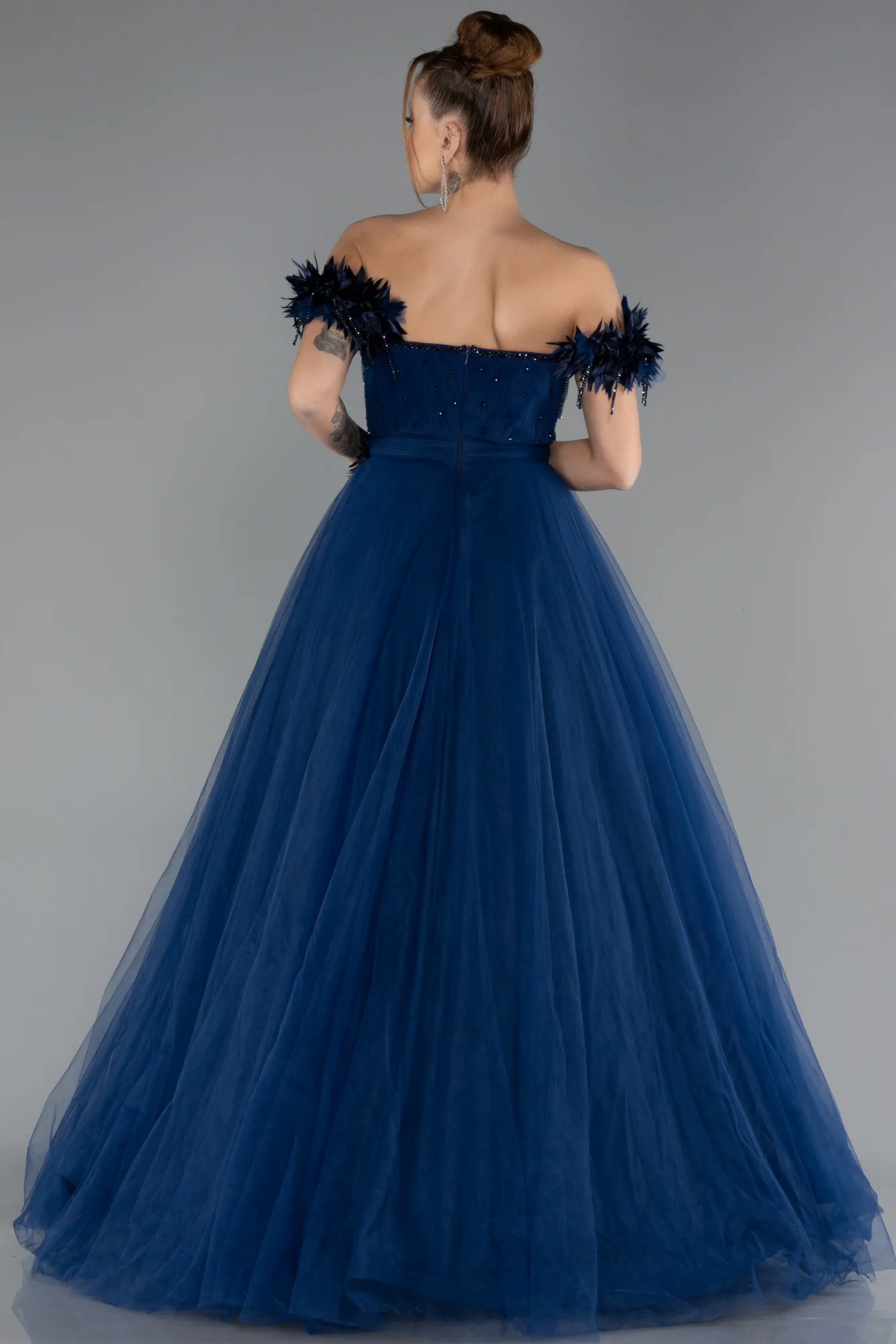 Navy Blue-Long Evening Dress ABU5432