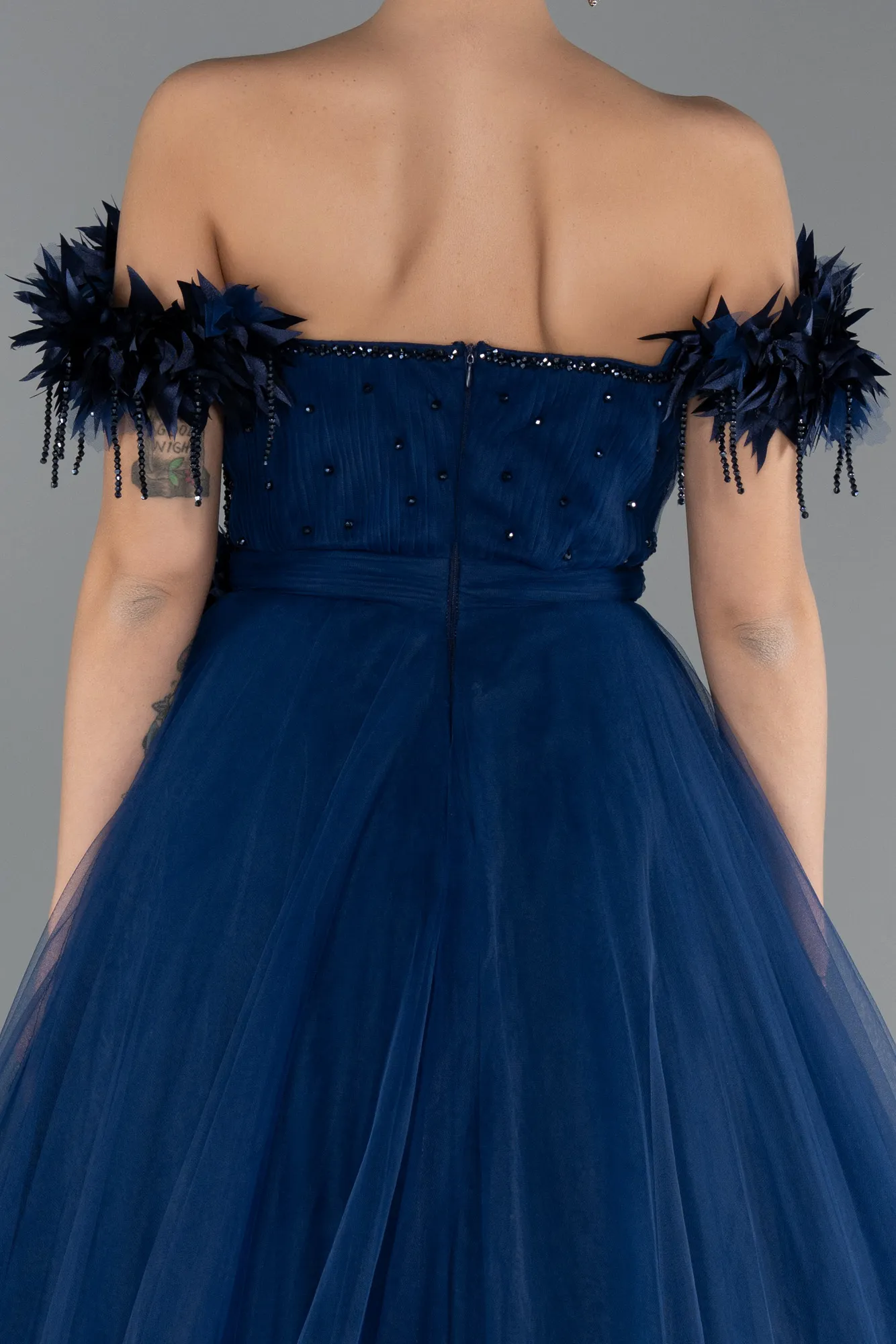 Navy Blue-Long Evening Dress ABU5432