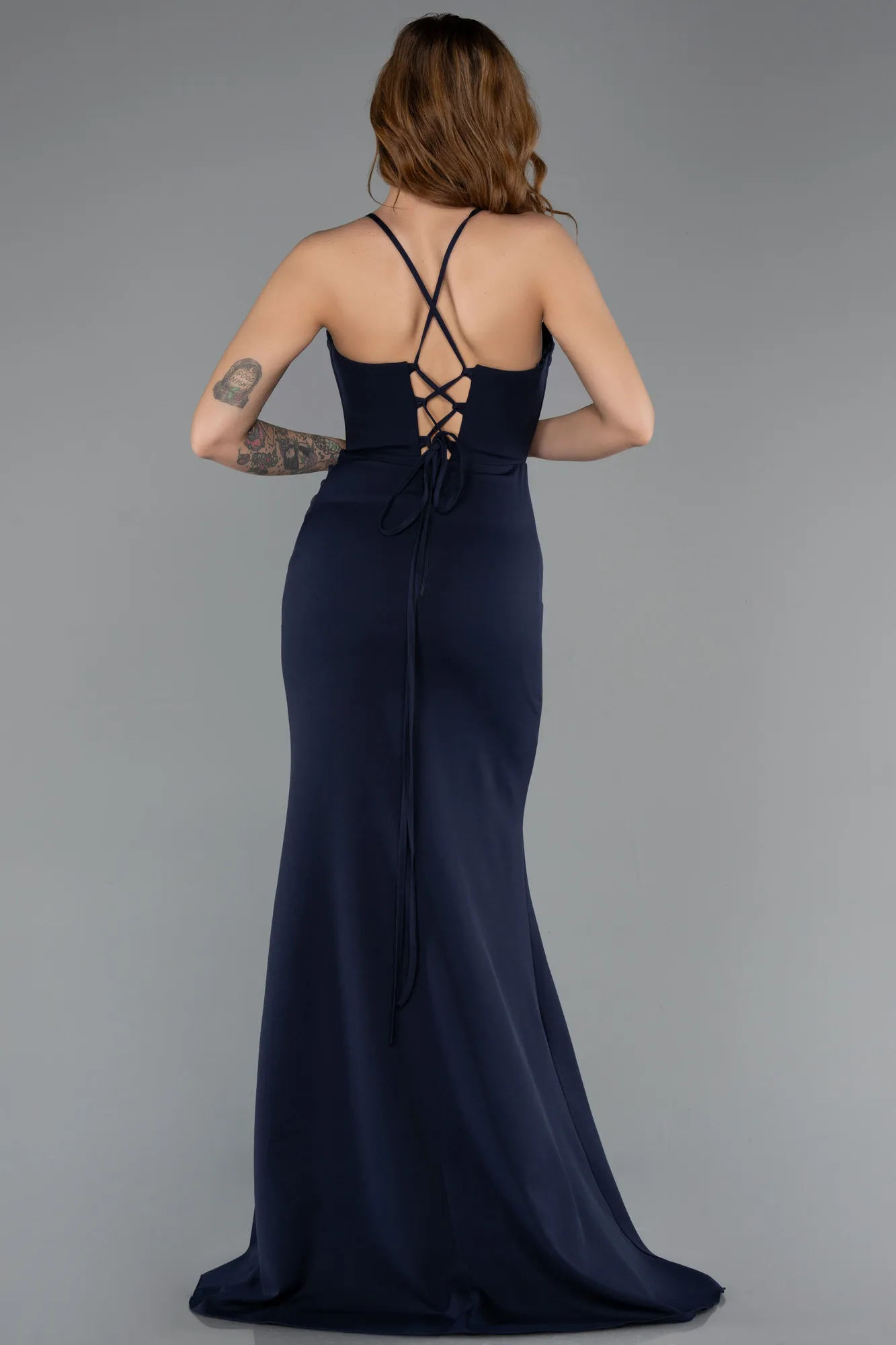 Navy Blue-Long Evening Dress ABU5506