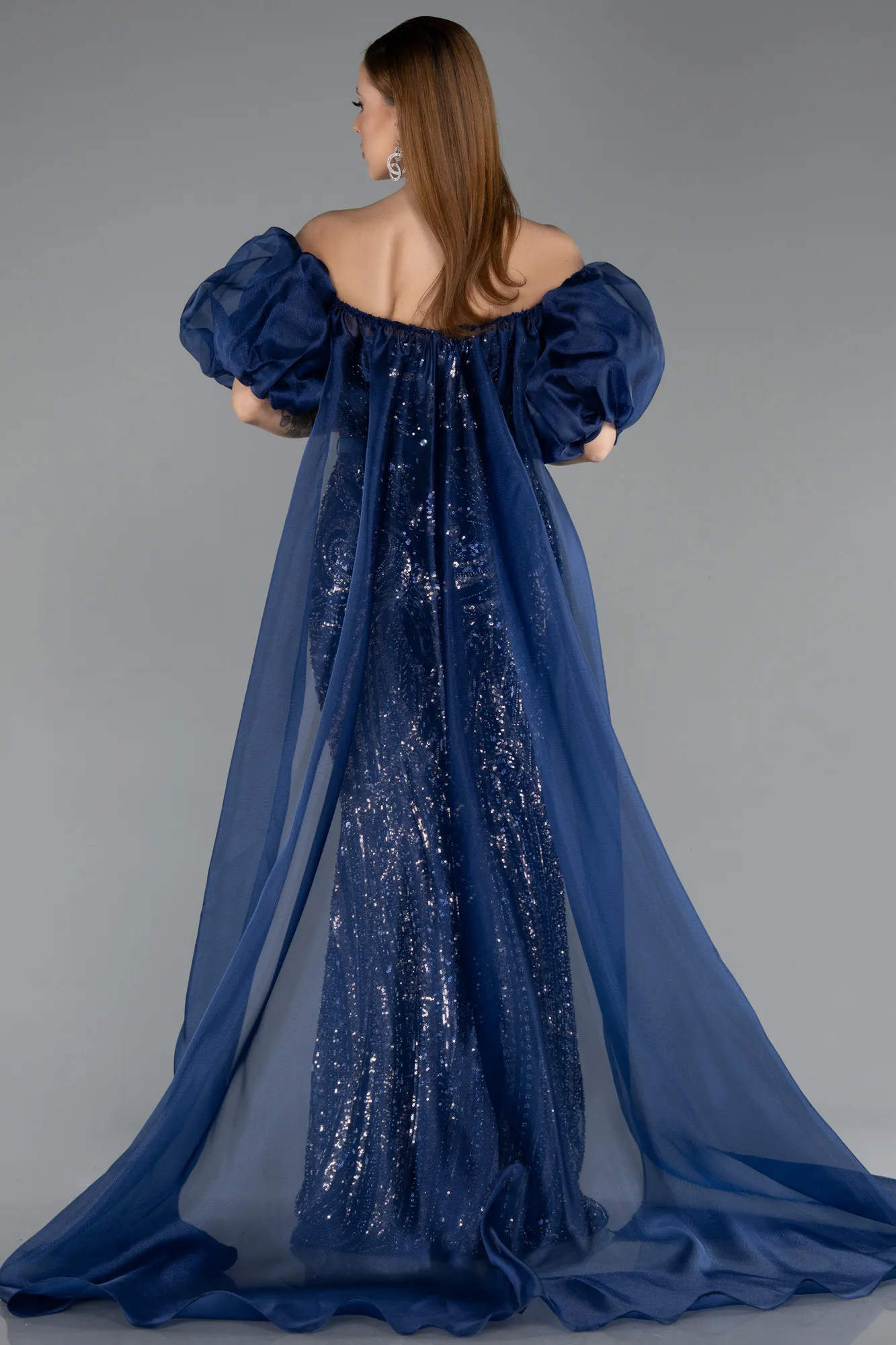 Navy Blue-Long Evening Dress ABU5537