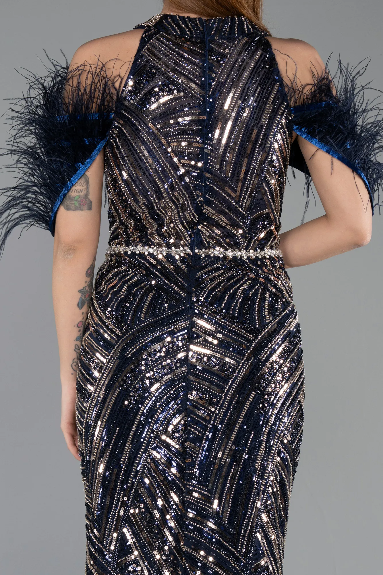 Navy Blue-Long Evening Dress ABU5538