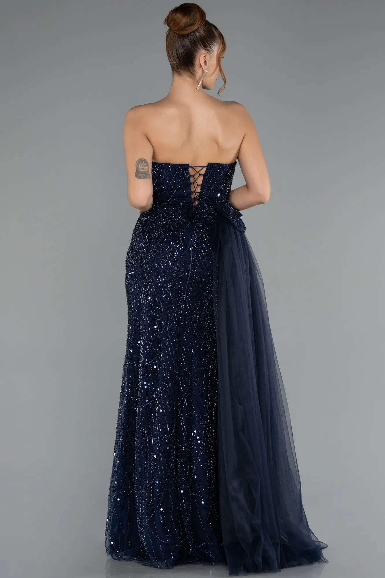 Navy Blue-Long Evening Dress ABU5586