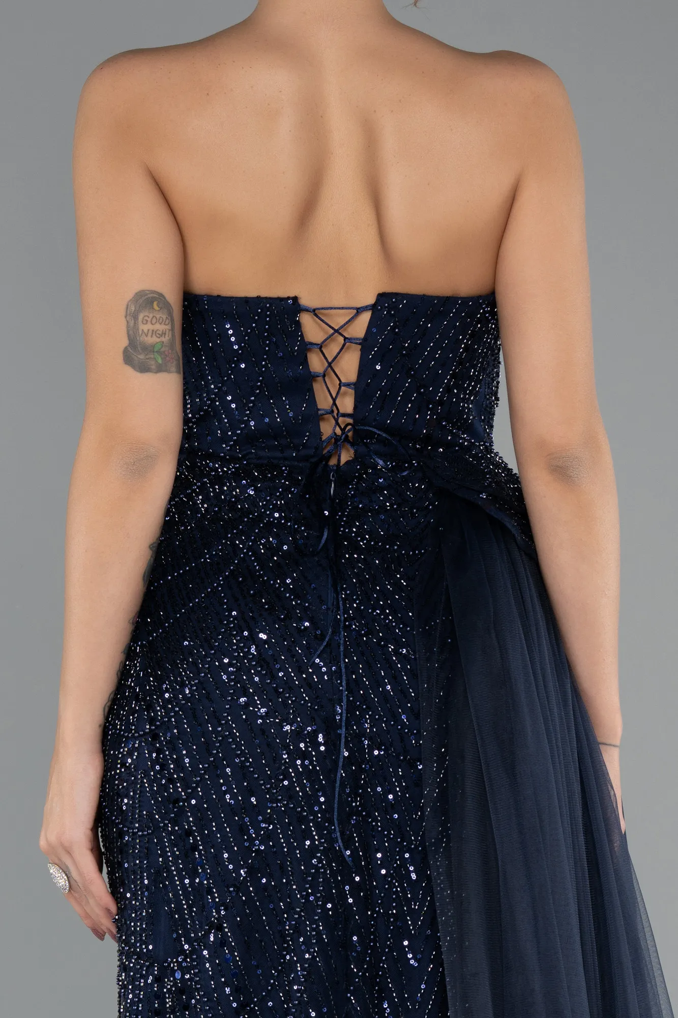 Navy Blue-Long Evening Dress ABU5586