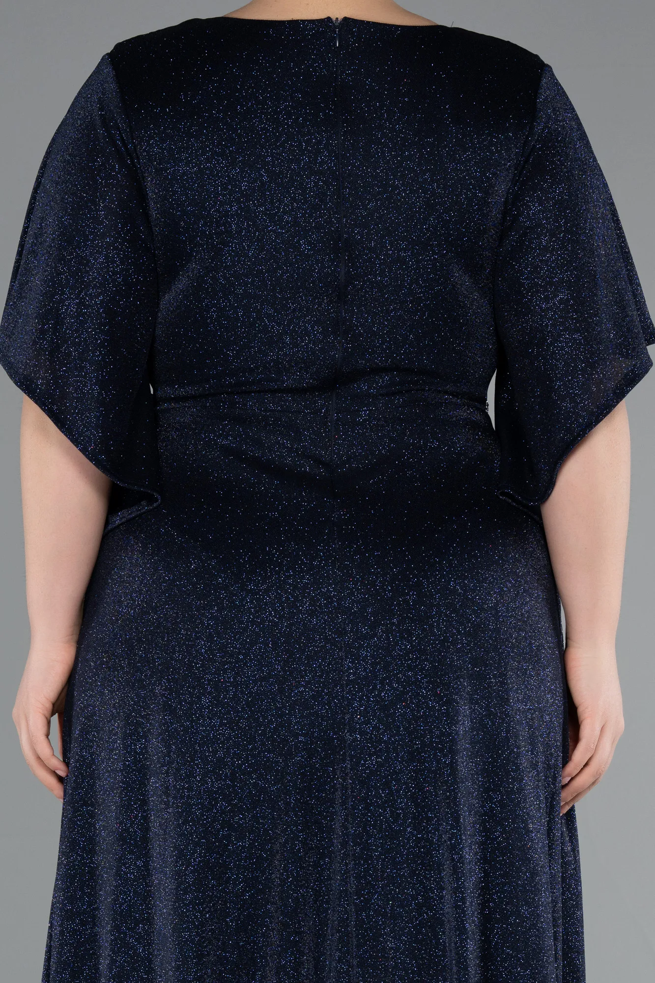 Navy Blue-Long Formal Plus Size Dress ABU4914