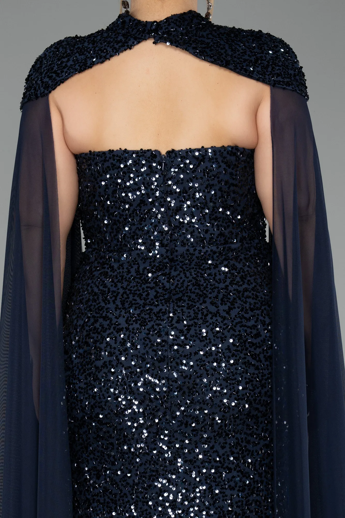 Navy Blue-Long Formal Plus Size Dress ABU5494