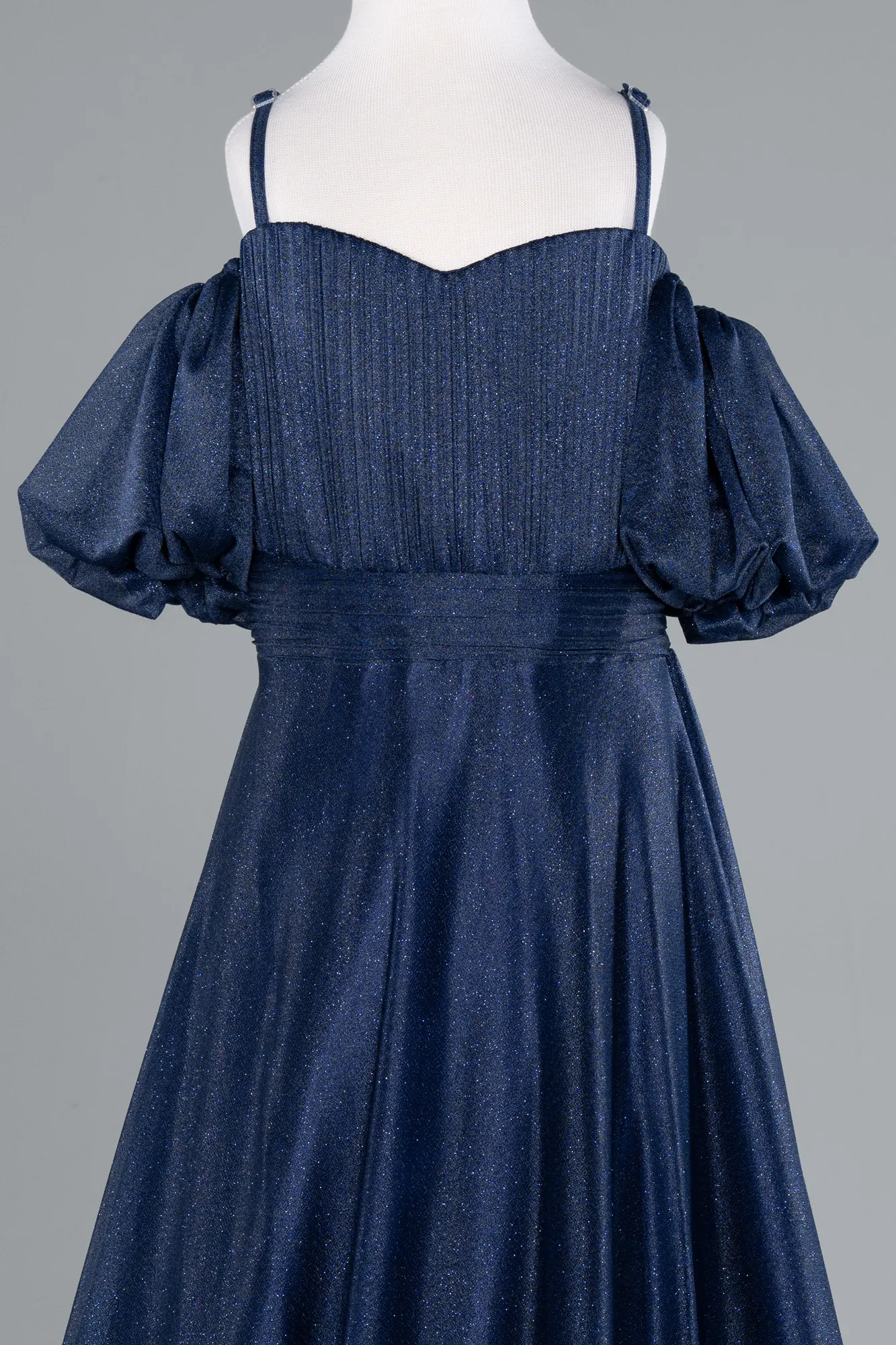 Navy Blue-Long Girl Dress ABU4829