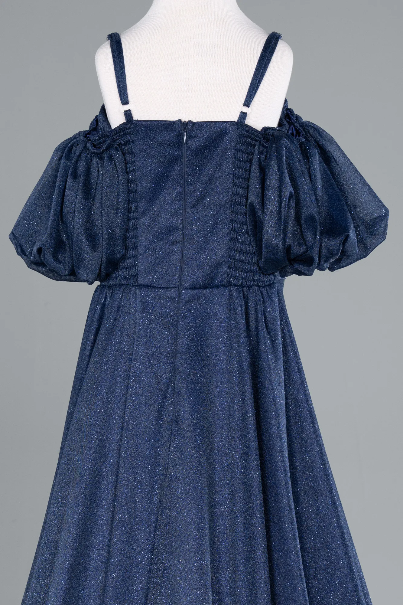 Navy Blue-Long Girl Dress ABU4829