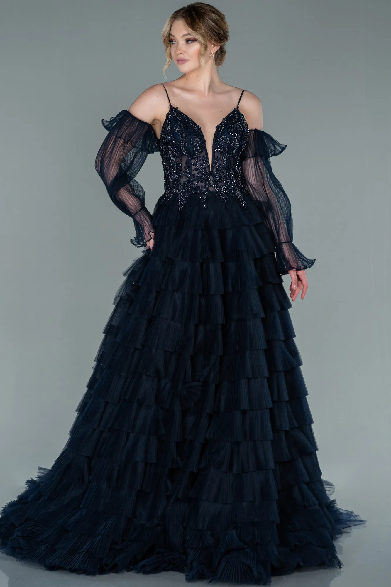 Navy Blue-Long Haute Couture ABU2328