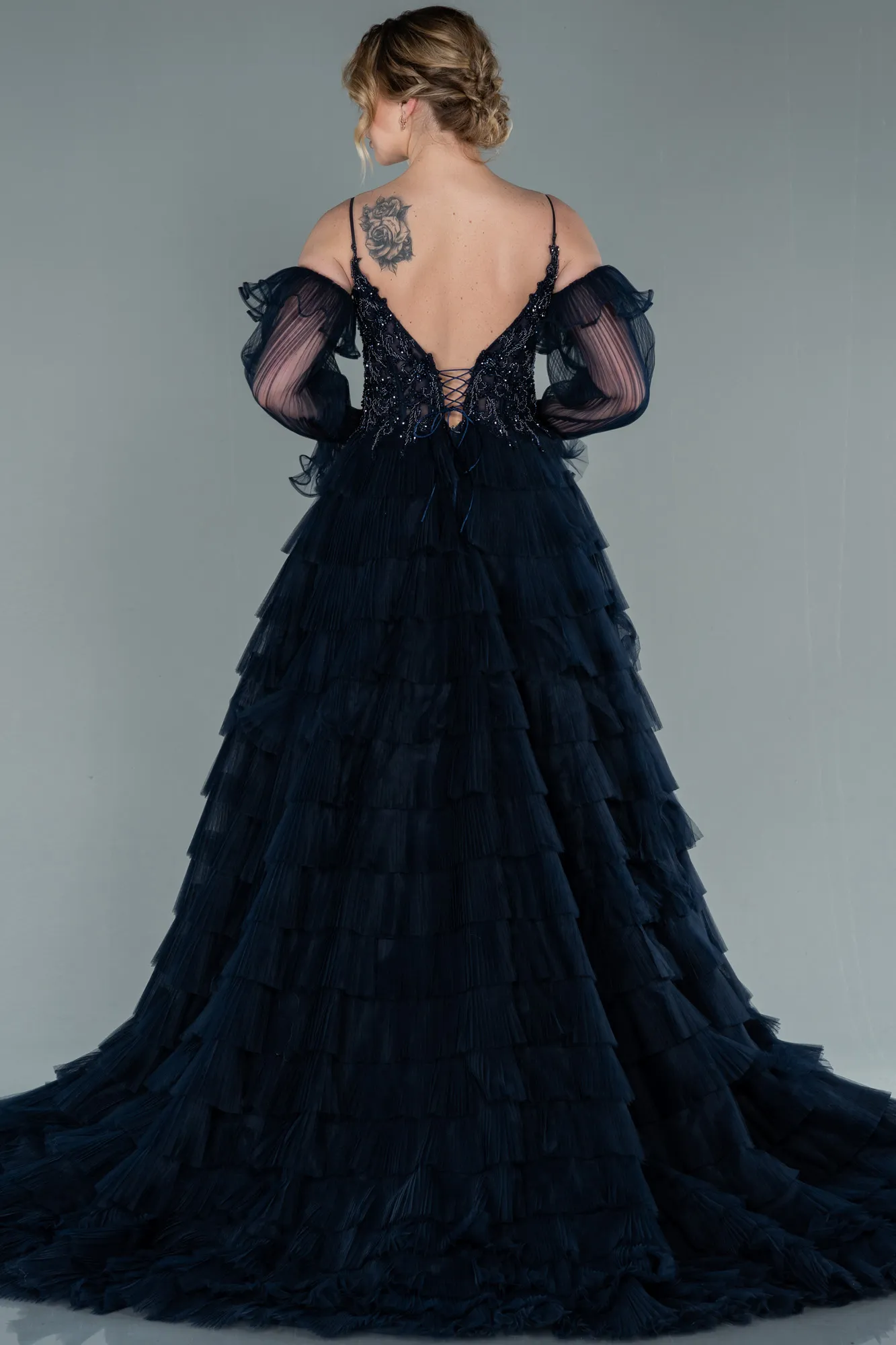 Navy Blue-Long Haute Couture ABU2328