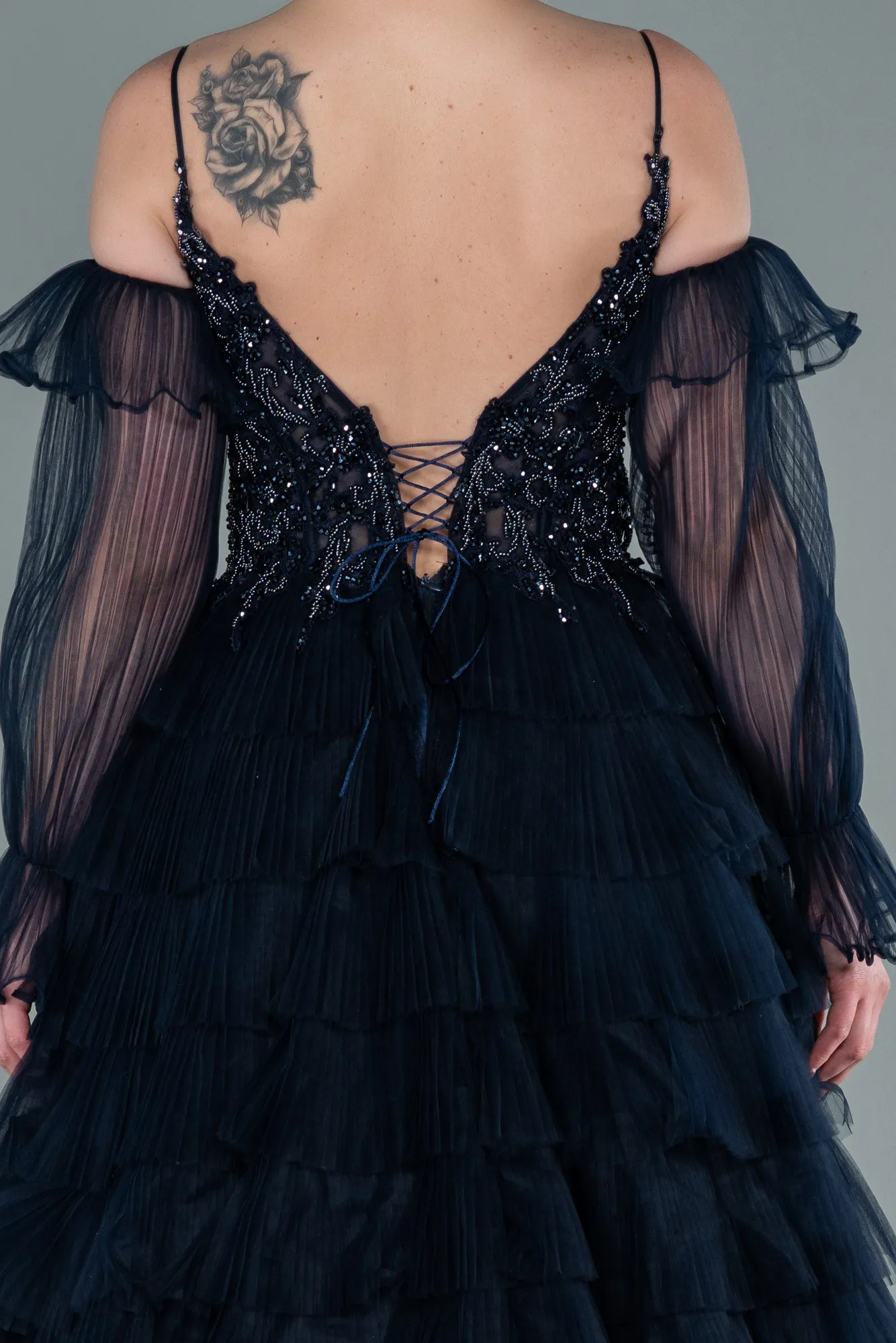 Navy Blue-Long Haute Couture ABU2328