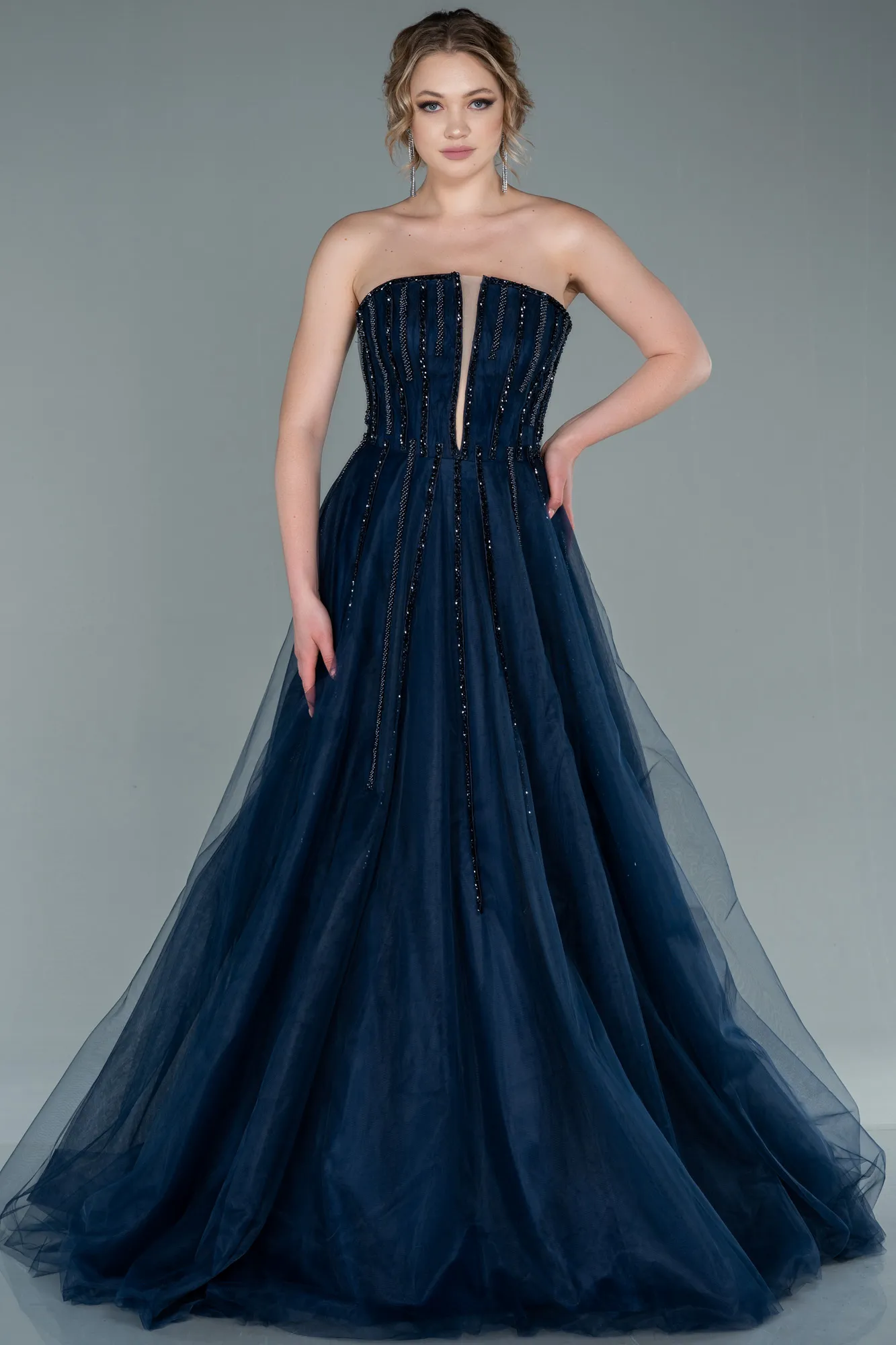 Navy Blue-Long Haute Couture ABU2378