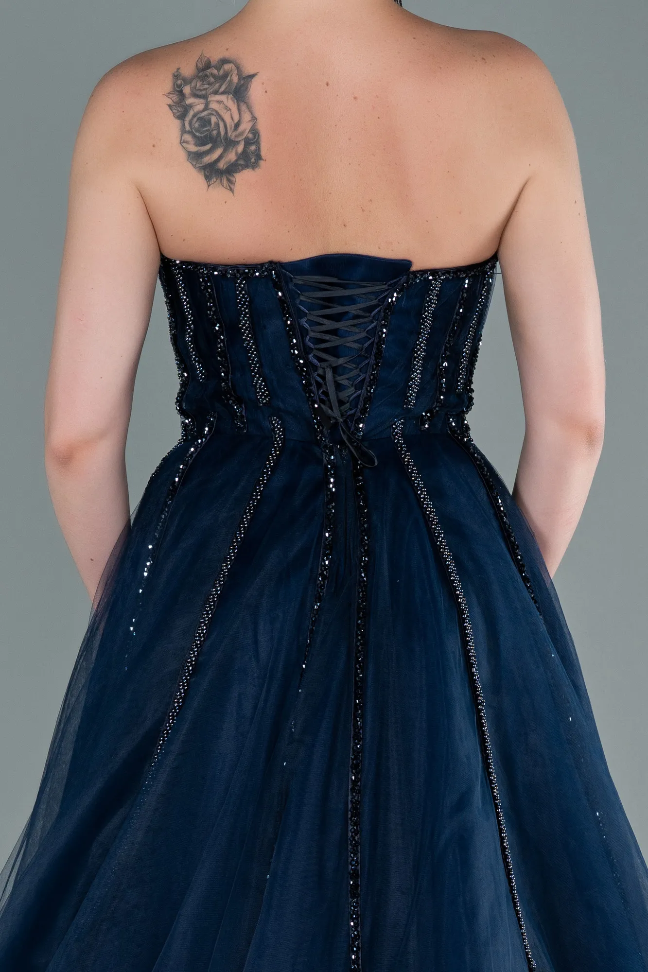 Navy Blue-Long Haute Couture ABU2378