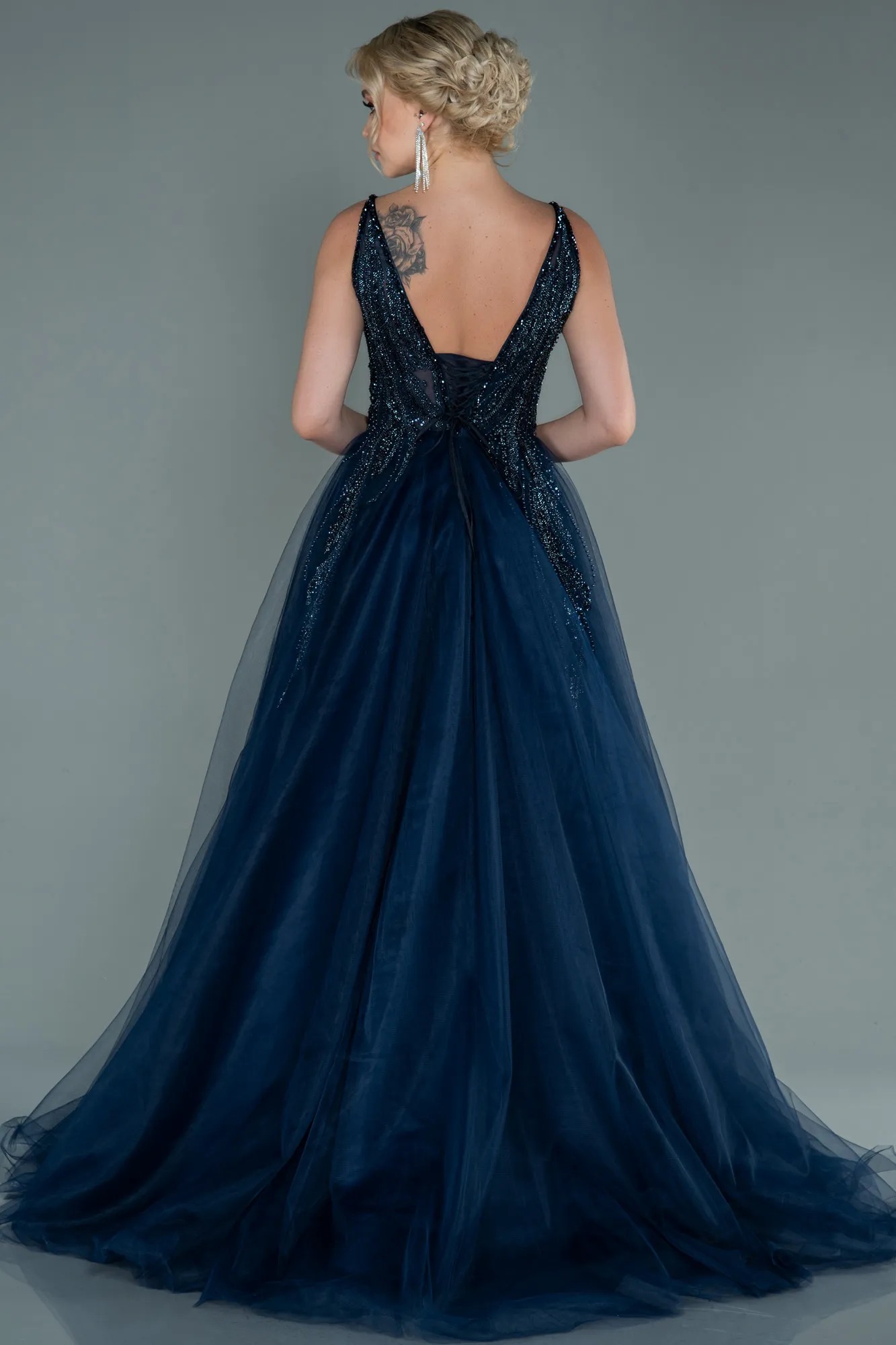 Navy Blue-Long Haute Couture ABU2628