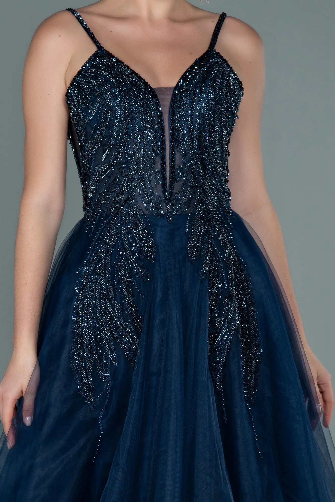 Navy Blue-Long Haute Couture ABU2628