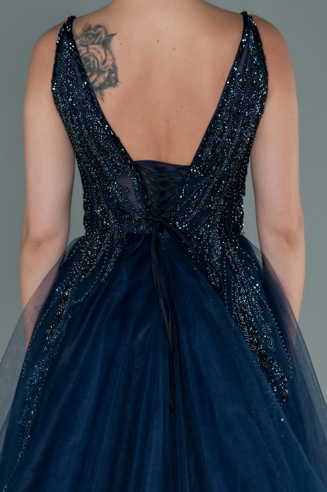 Navy Blue-Long Haute Couture ABU2628