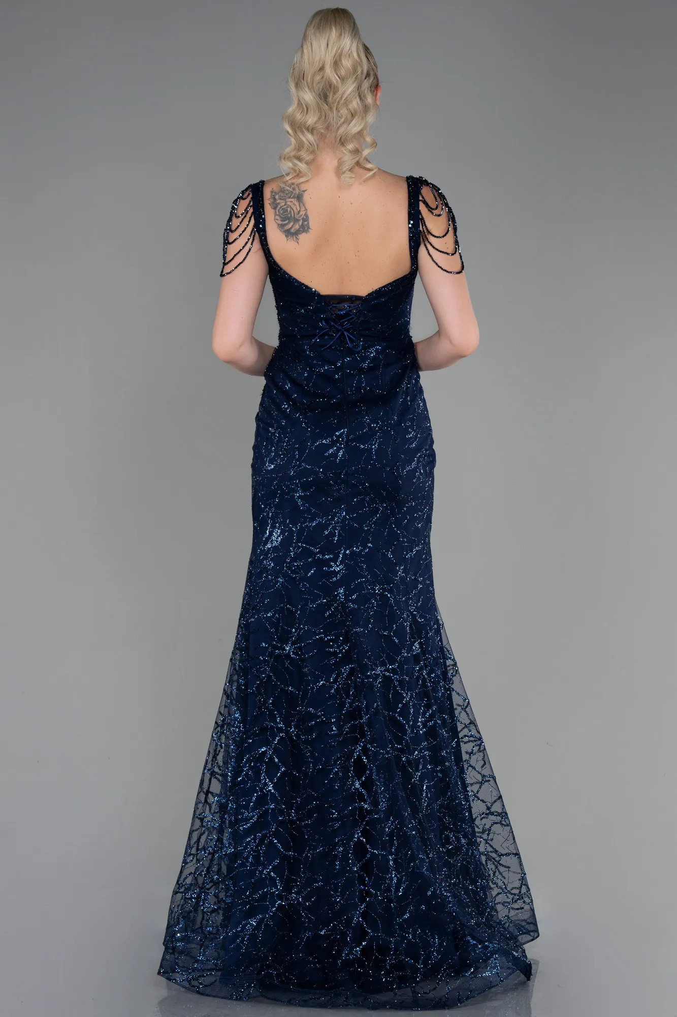 Navy Blue-Long Haute Couture ABU3268