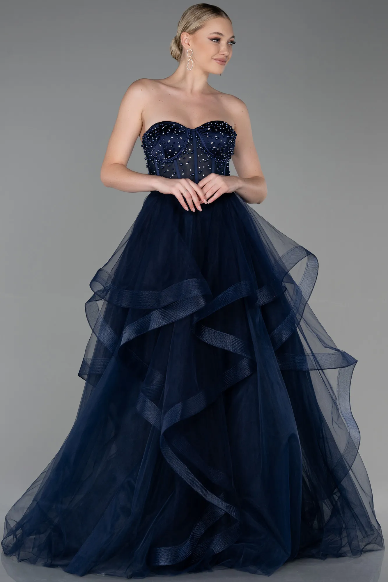 Navy Blue-Long Haute Couture ABU3315