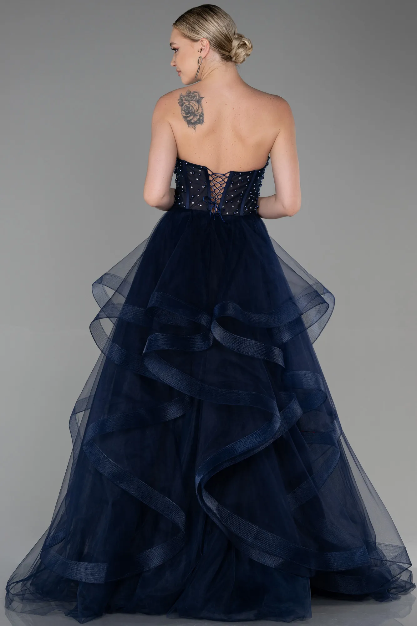 Navy Blue-Long Haute Couture ABU3315
