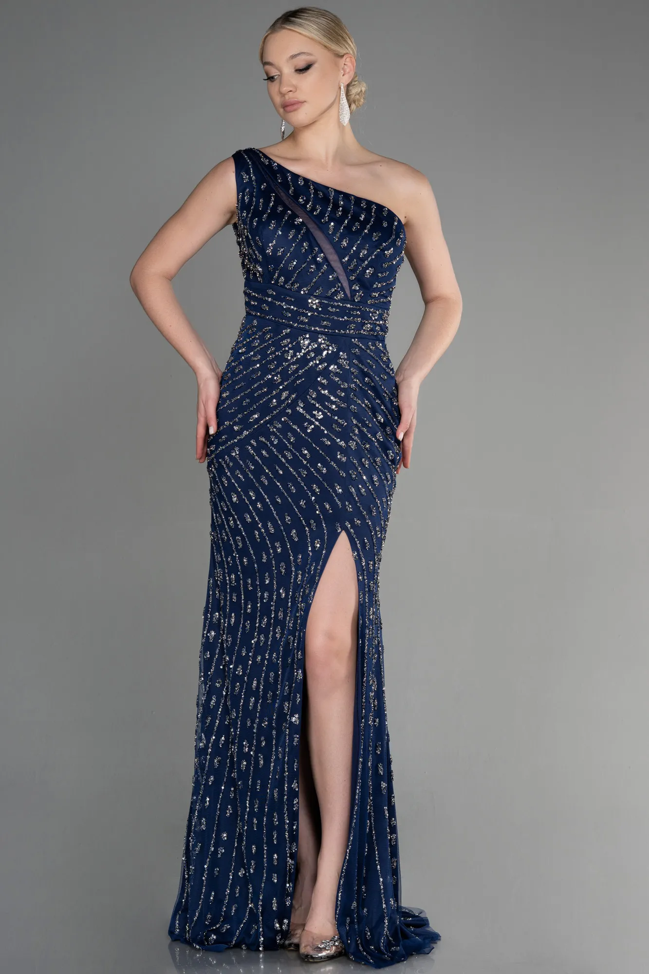 Navy Blue-Long Haute Couture ABU3503