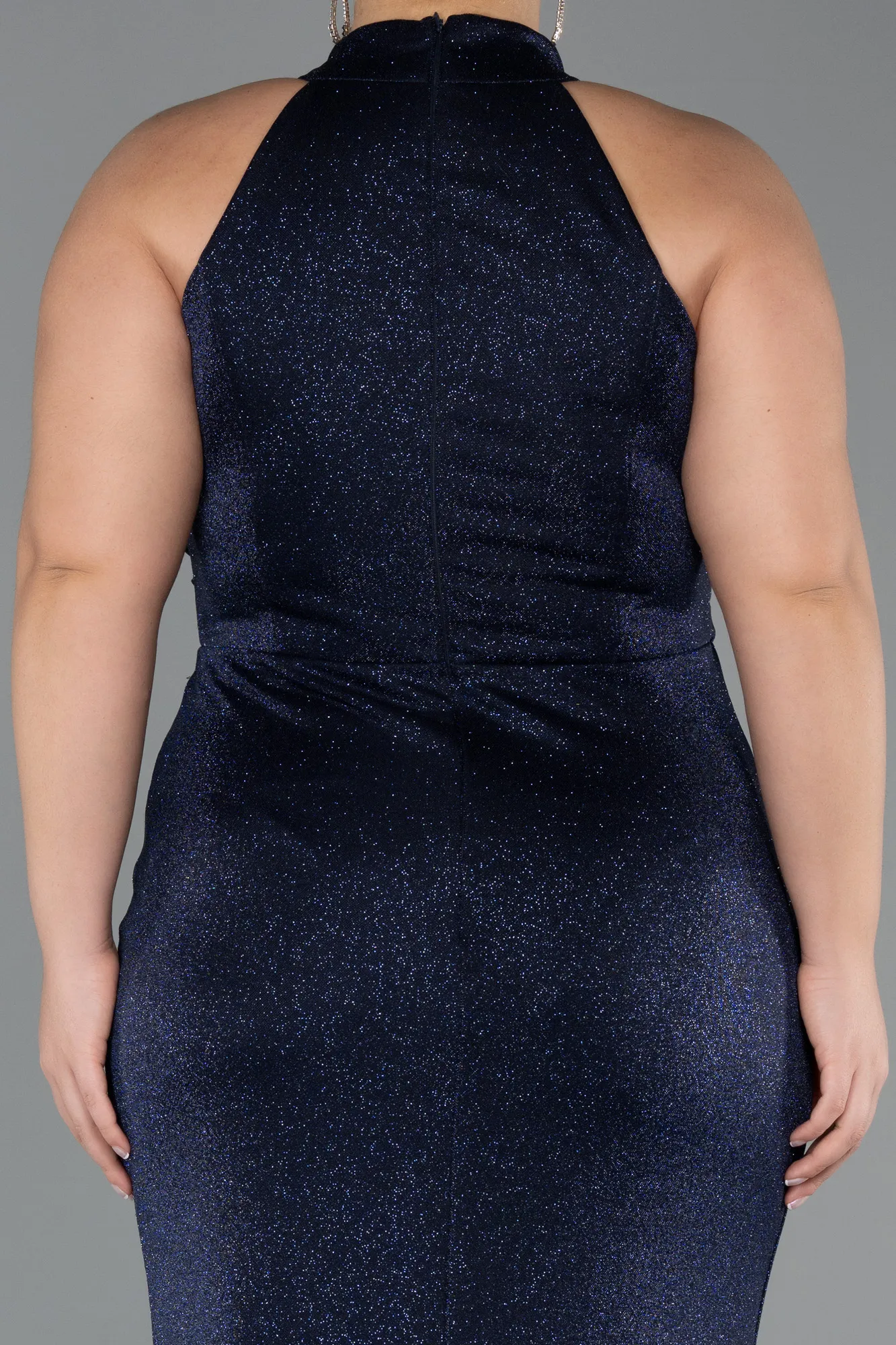 Navy Blue-Long Large Size Dress ABU5427