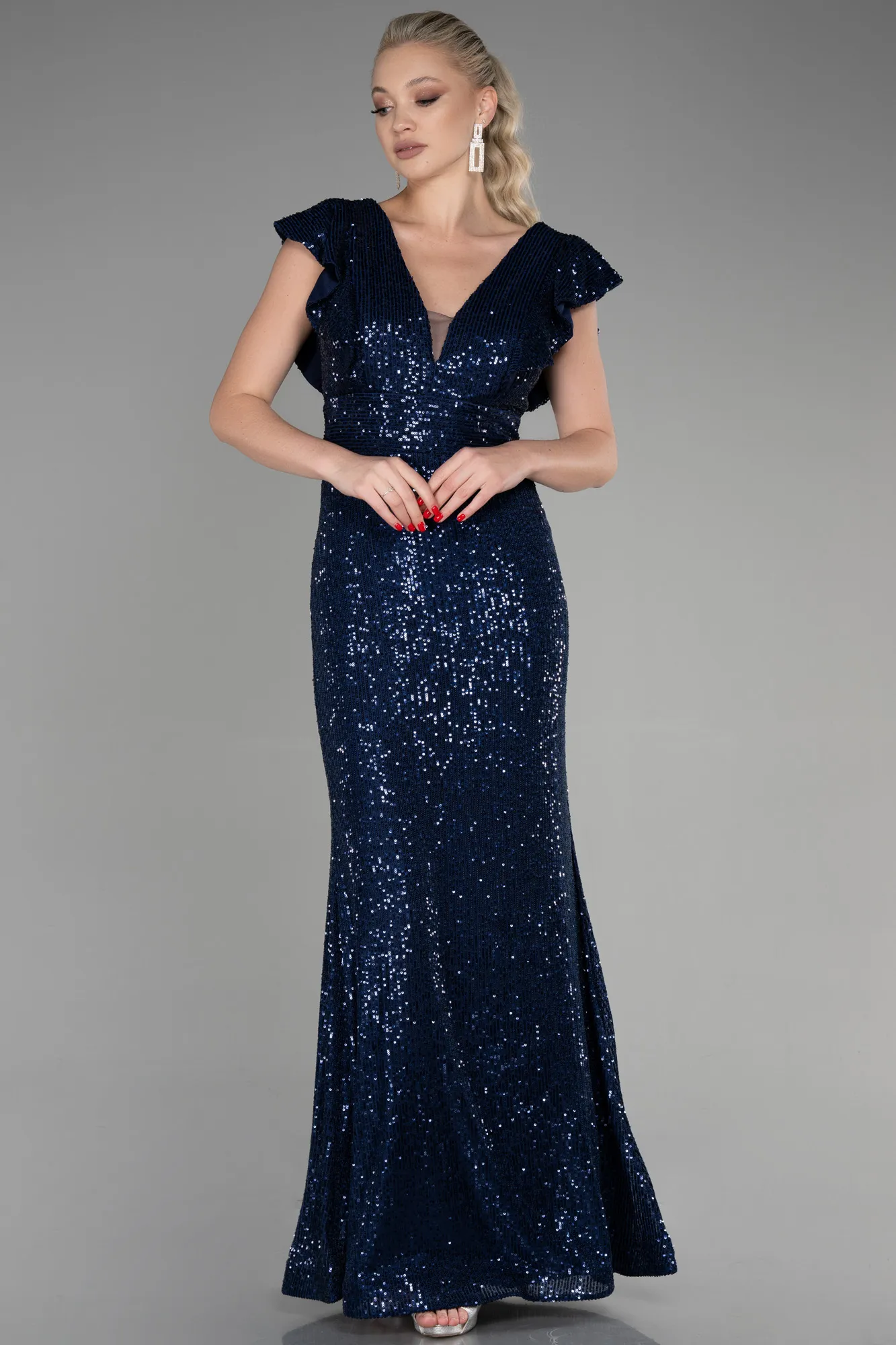 Navy Blue-Long Mermaid Evening Dress ABU1481