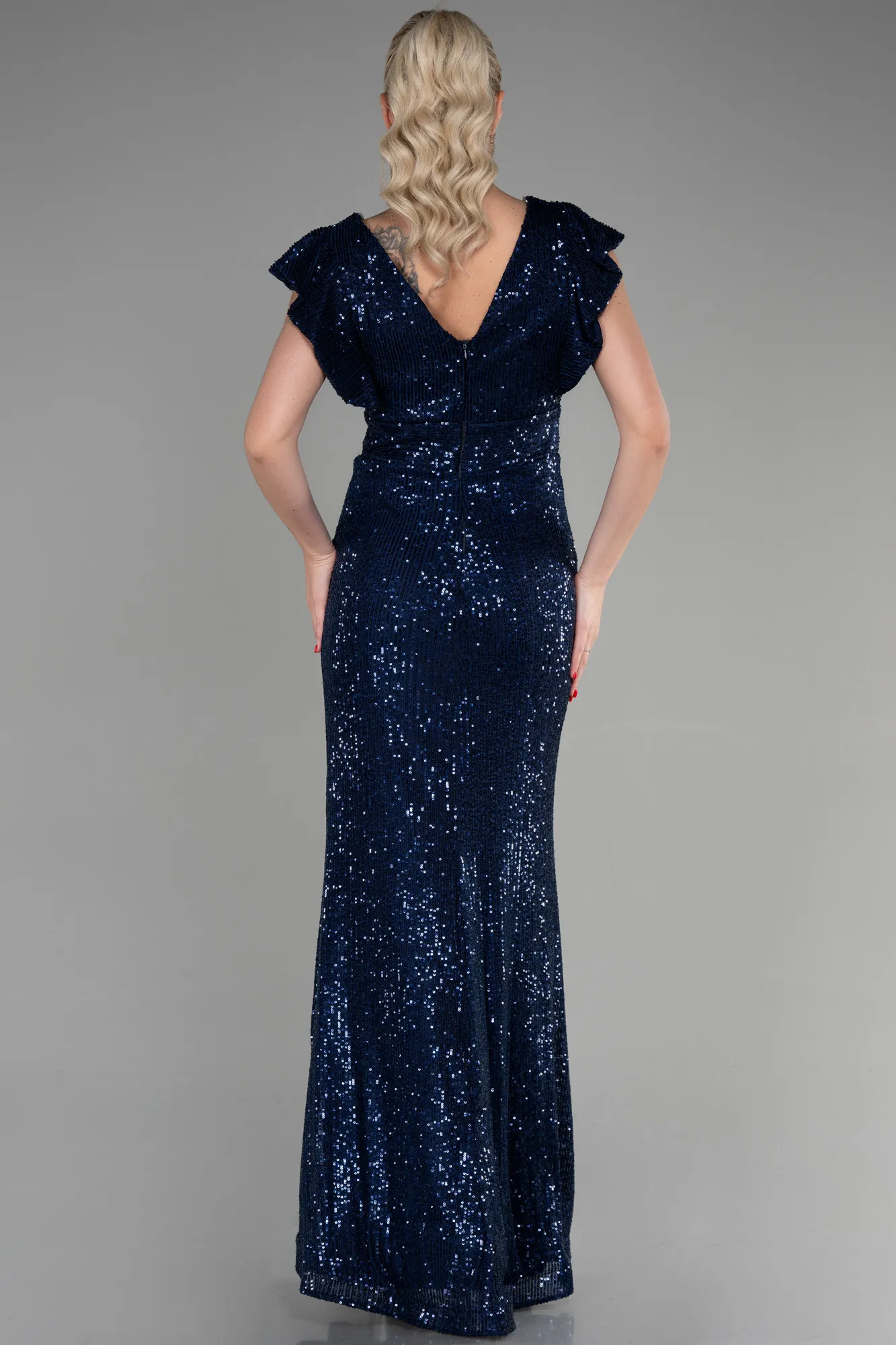 Navy Blue-Long Mermaid Evening Dress ABU1481
